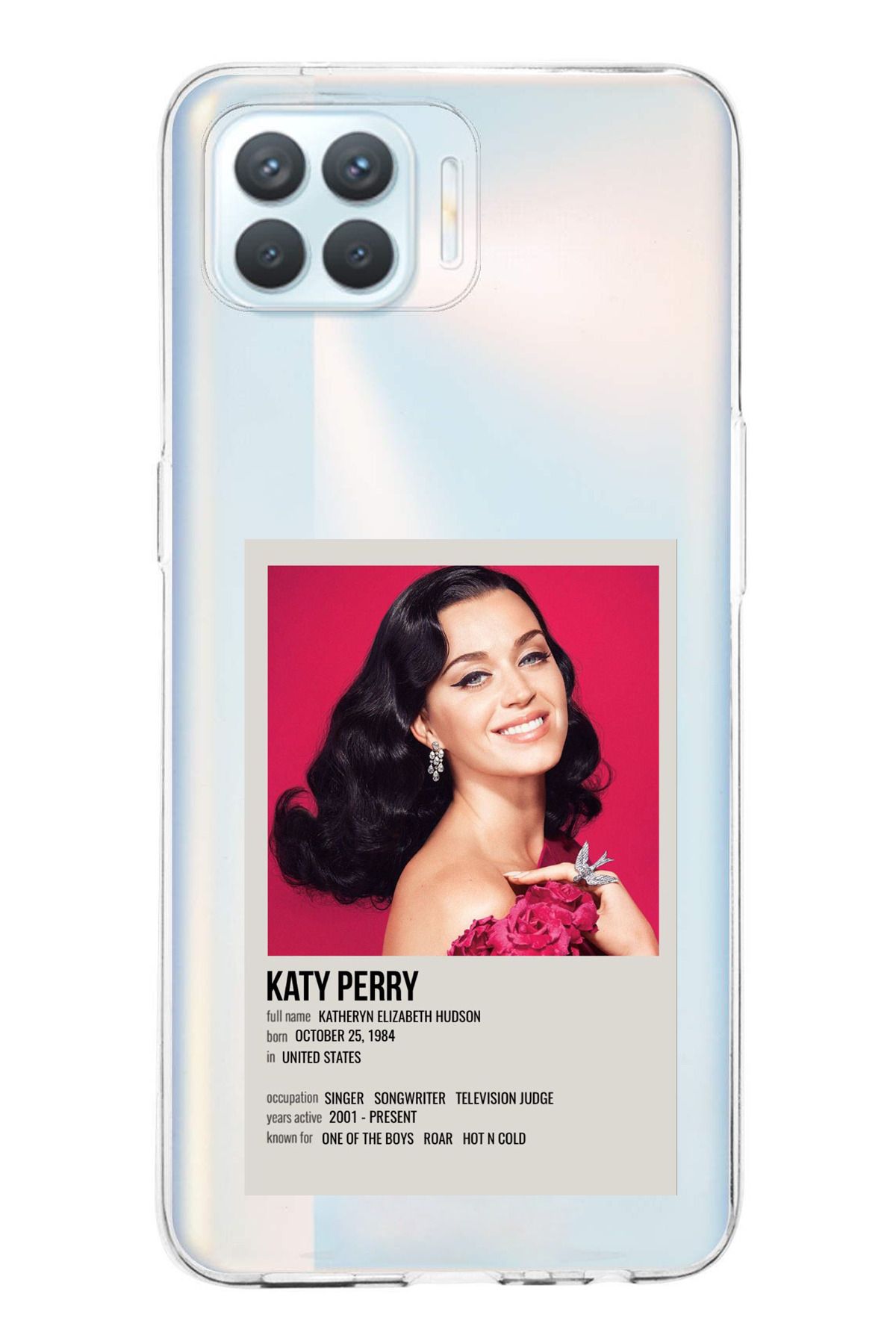 TechTree Oppo Reno 4 Lite Uyumlu Katy Perry Şeffaf Silikon Kılıf