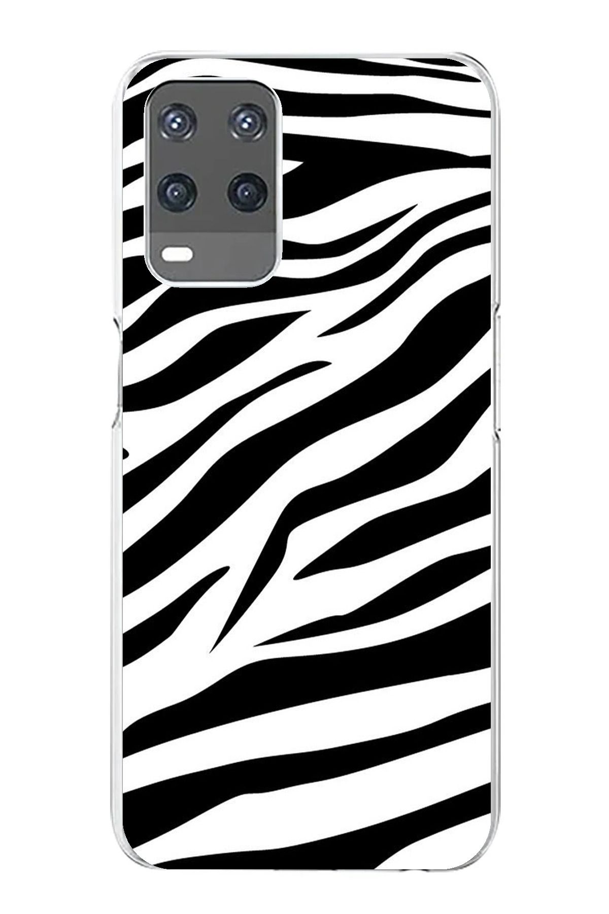 TechTree Oppo A54 Uyumlu Zebra Tasarımlı Şeffaf Silikon Kılıf