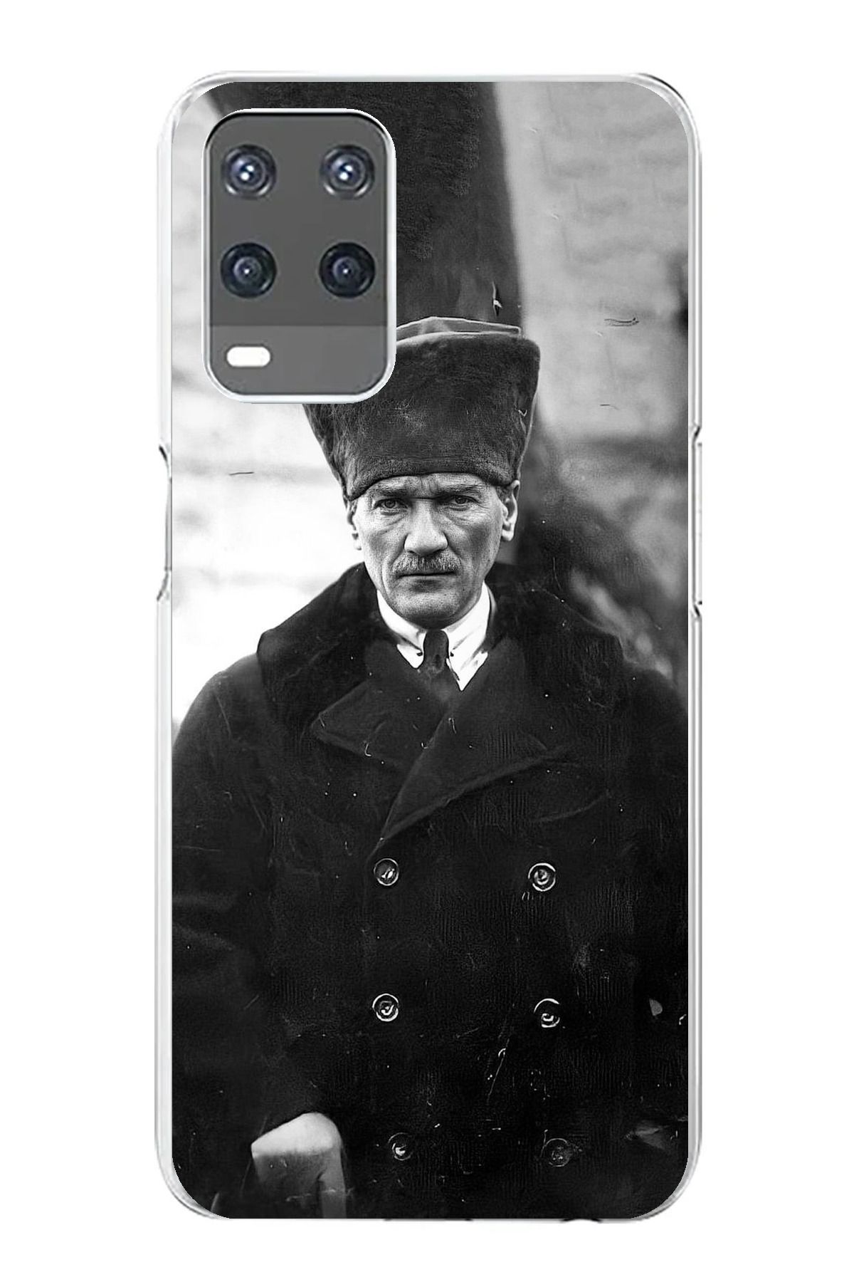 TechTree Oppo A54 Uyumlu Mustafa Kemal Atatürk Portre Şeffaf Silikon Kılıf