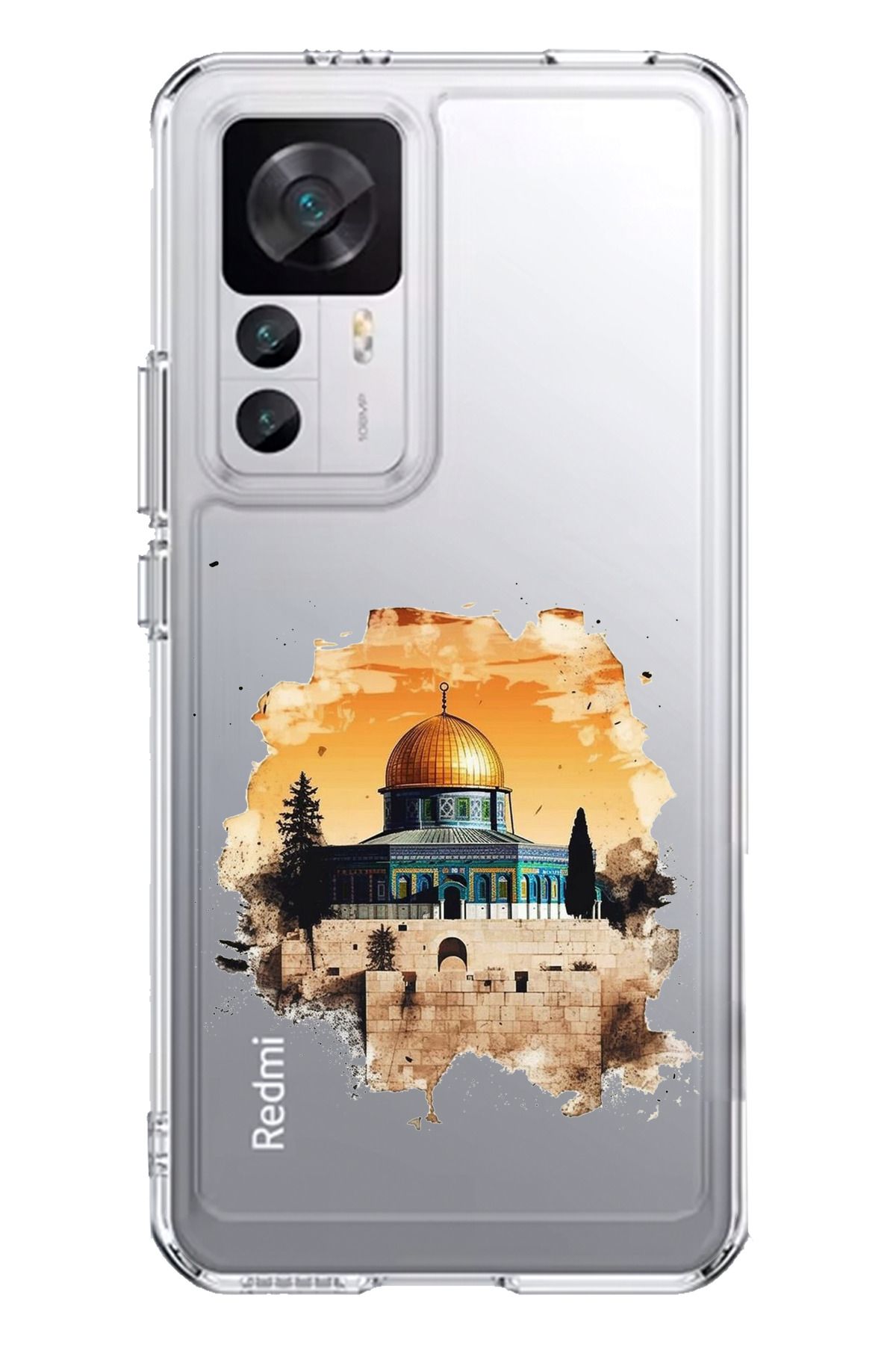 TechTree Xiaomi Mi 12T - 12T PRO Uyumlu Mescid-i Aksa Tasarımlı Şeffaf Silikon Kılıf