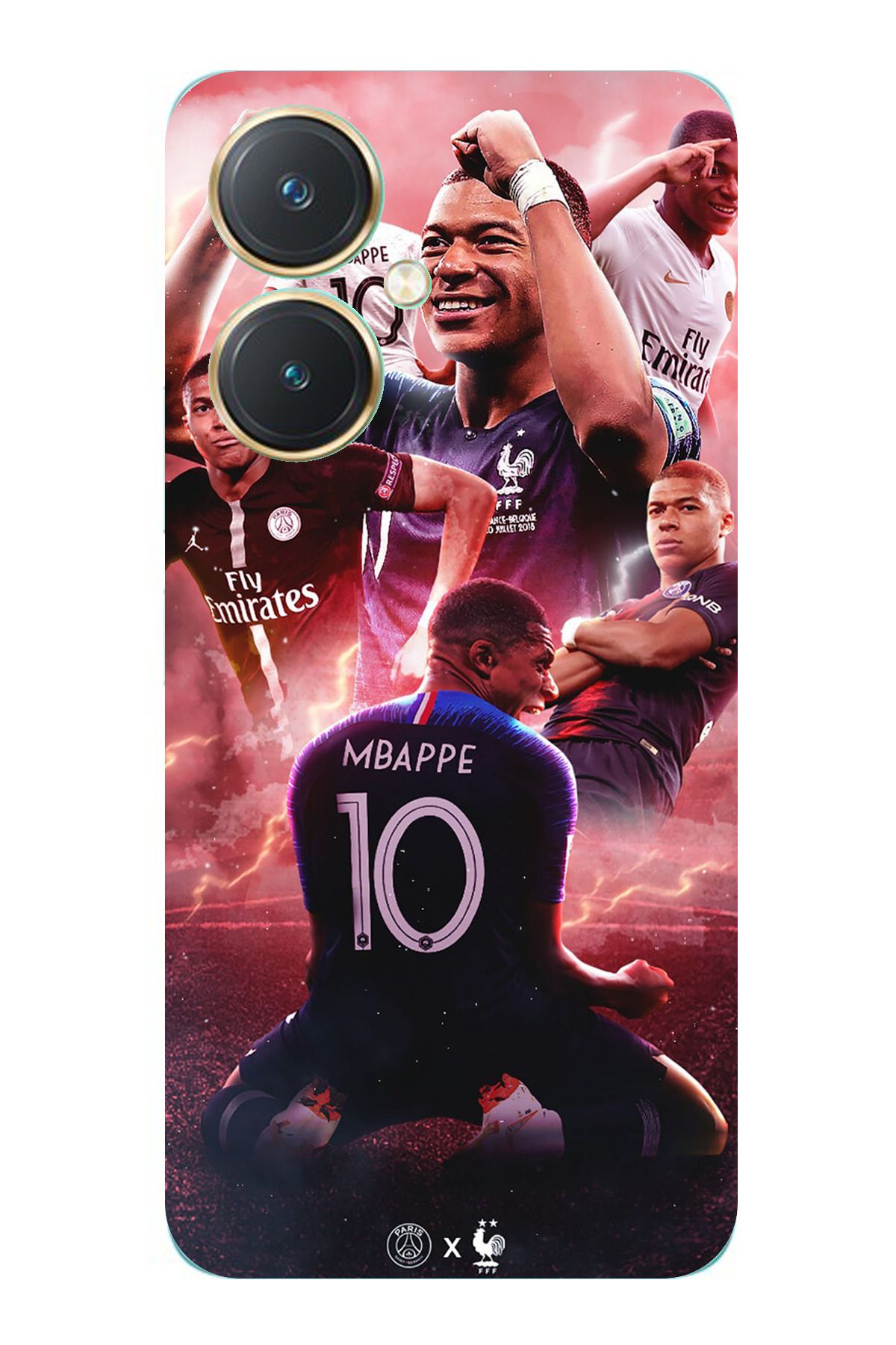 TechTree Vivo Y27 Uyumlu Mbappe Sevinçler Şeffaf Silikon Kılıf
