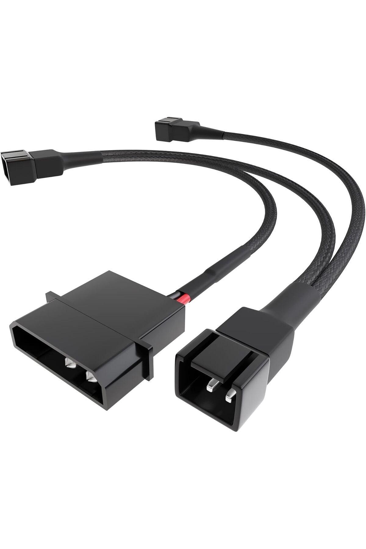 DERİK 4 pin Molex fan dağıtım kablosu ((5,25 inç) 12 V - 3 x 3 pin fiş 2 kutuplu, 20-20