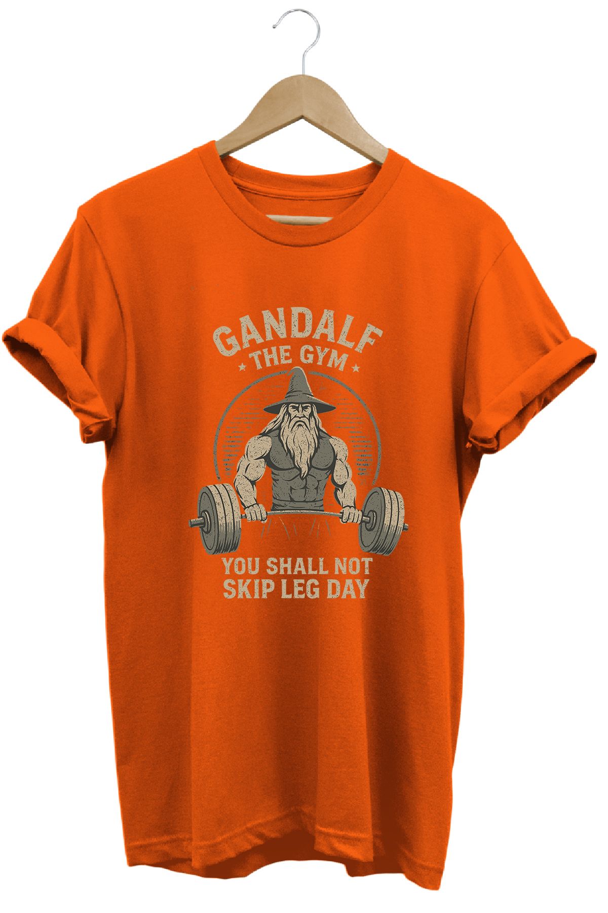 remonz Gandalf Gym LOTR Regular Fit %100 Pamuk Yumuşak Dokulu Bisiklet Yaka Tişört