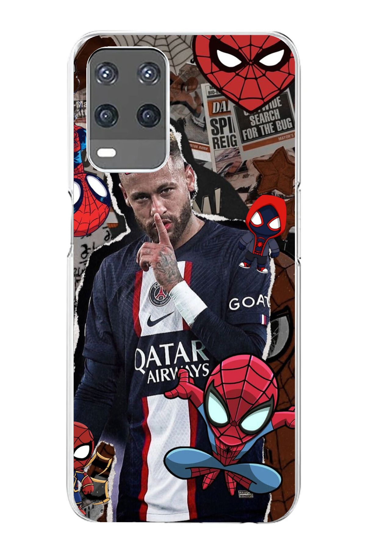TechTree Oppo A54 Uyumlu Neymar PSG Şeffaf Silikon Kılıf