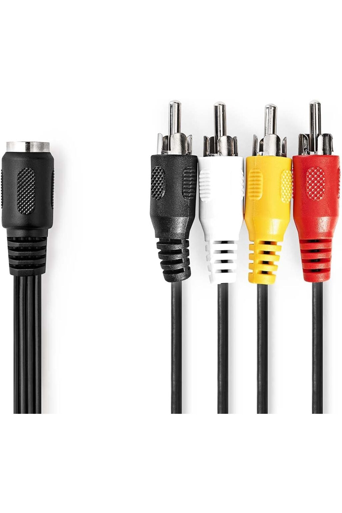 DERİK VLAP20475B02 DIN Audio Adaptör Kablosu 4 x RCA fiş 5 kutuplu 0,20 m Siyah Yeni 1107872