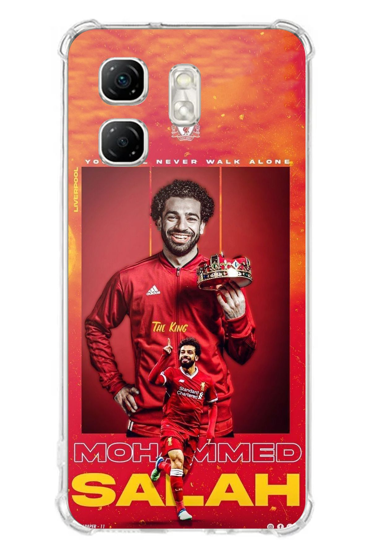 TechTree Infinix Hot 50i - Smart 9 Uyumlu Salah King Kral Tasarımlı Şeffaf Silikon Kılıf