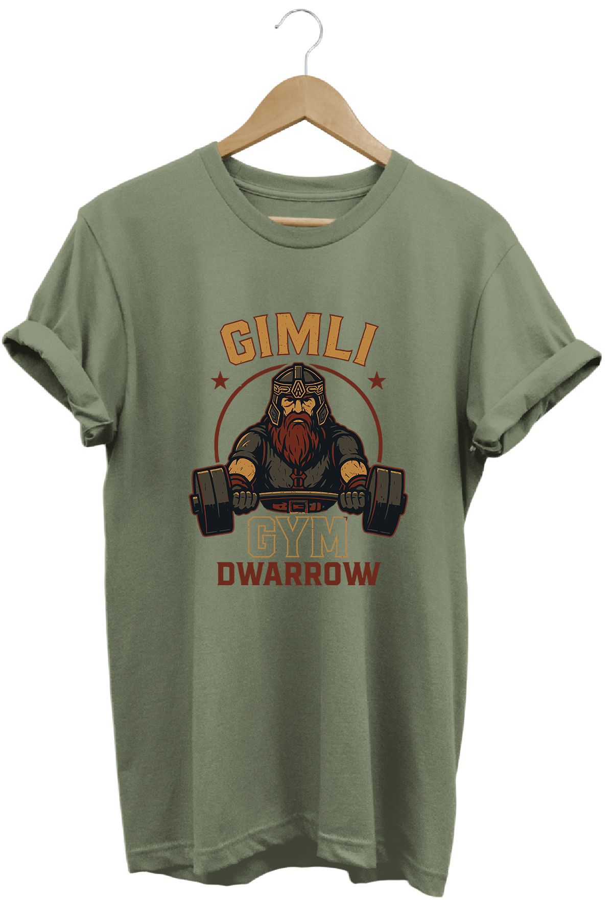 remonz Gimli Gym LOTR Regular Fit %100 Pamuk Yumuşak Dokulu Bisiklet Yaka Tişört