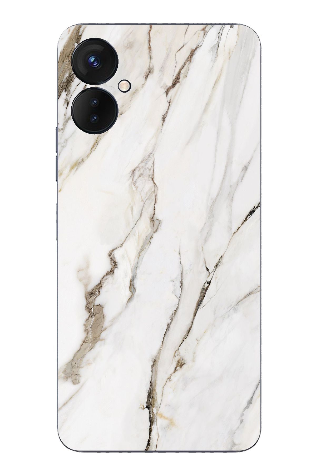 TechTree Tecno Spark 9 Pro Uyumlu Beyaz Mermer Şeffaf Silikon Kılıf