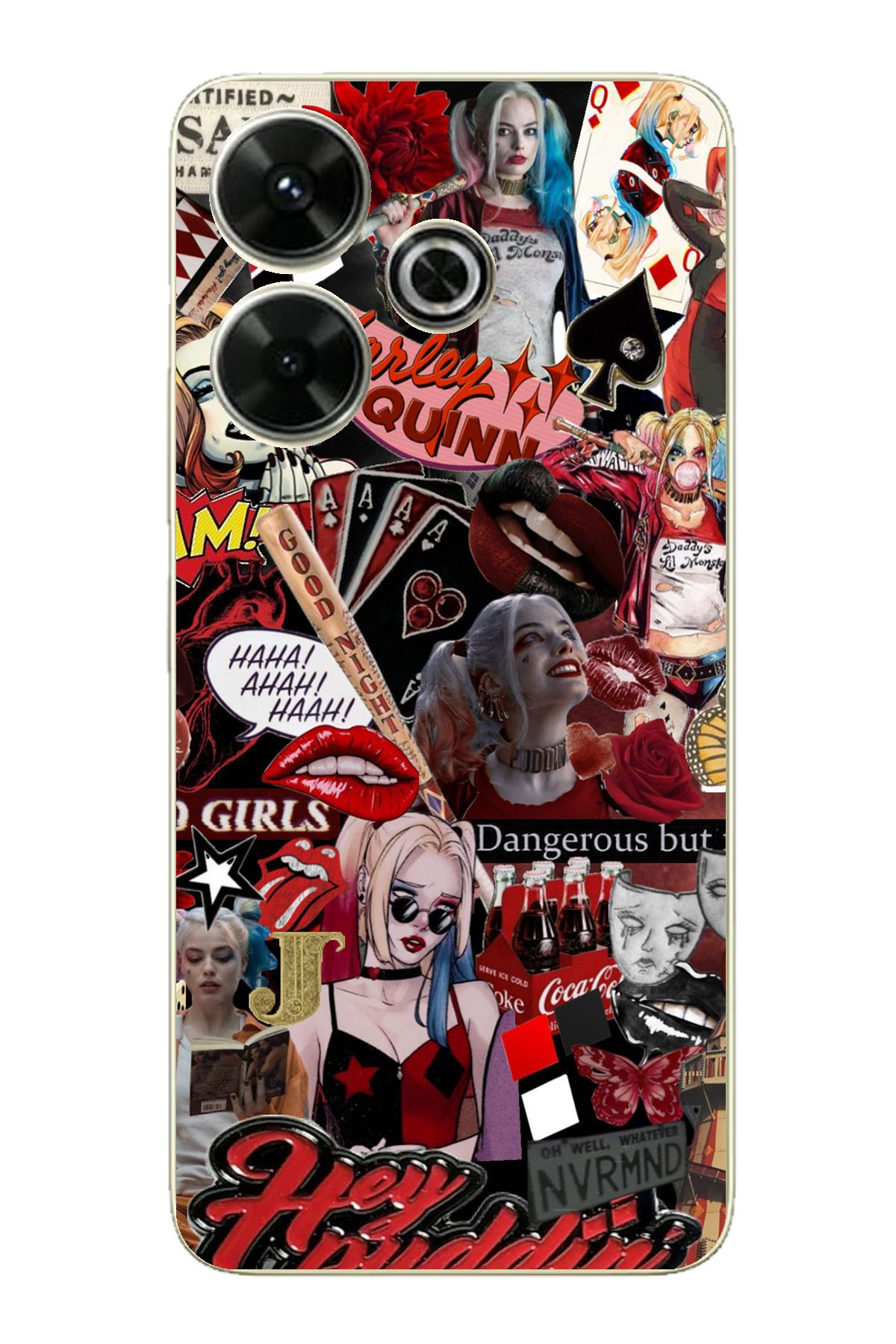 TechTree Redmi 13 Uyumlu Harley Quinn Şeffaf Silikon Kılıf