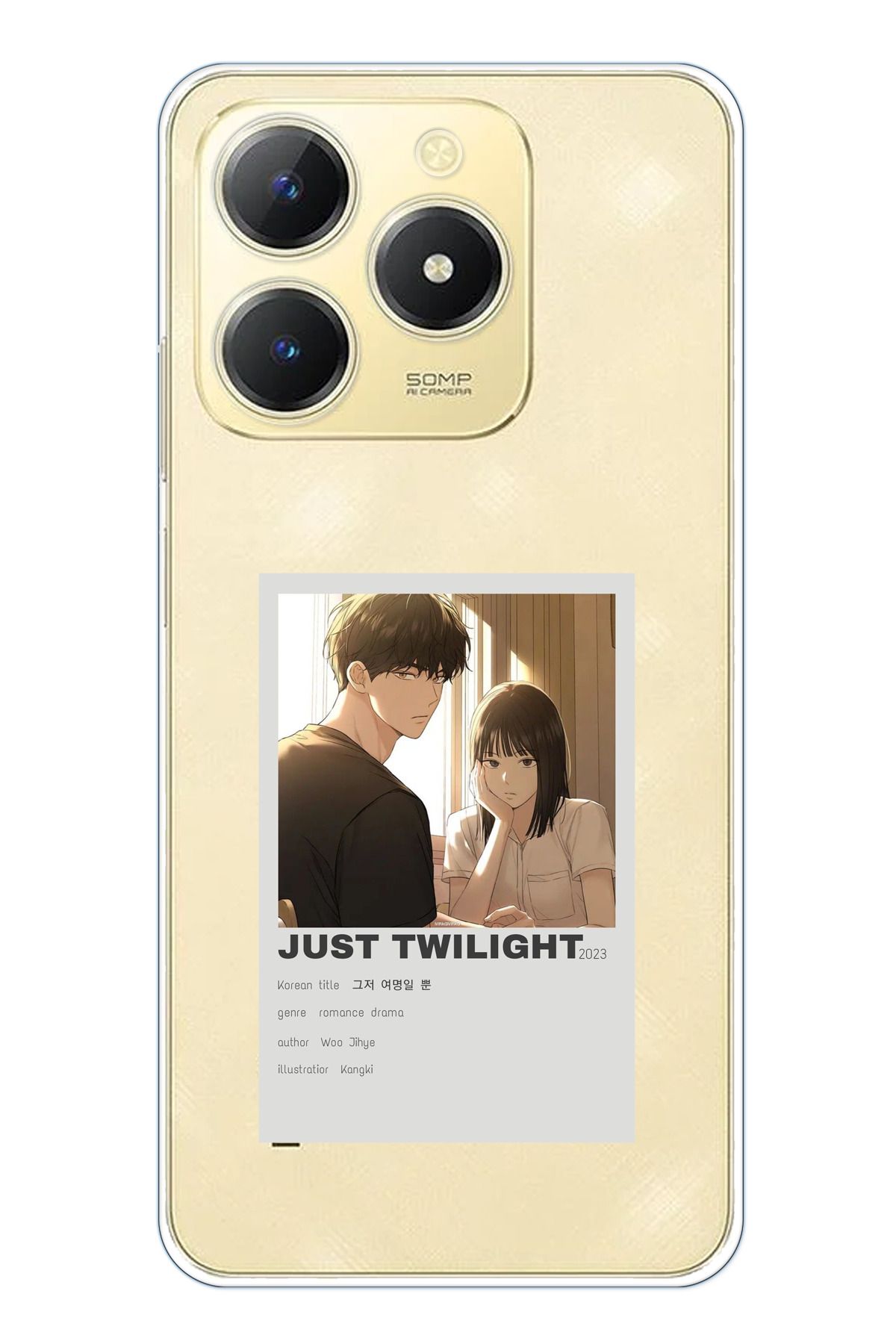 TechTree Realme C61 Uyumlu Just Twilight Tasarımlı Şeffaf Silikon Kılıf