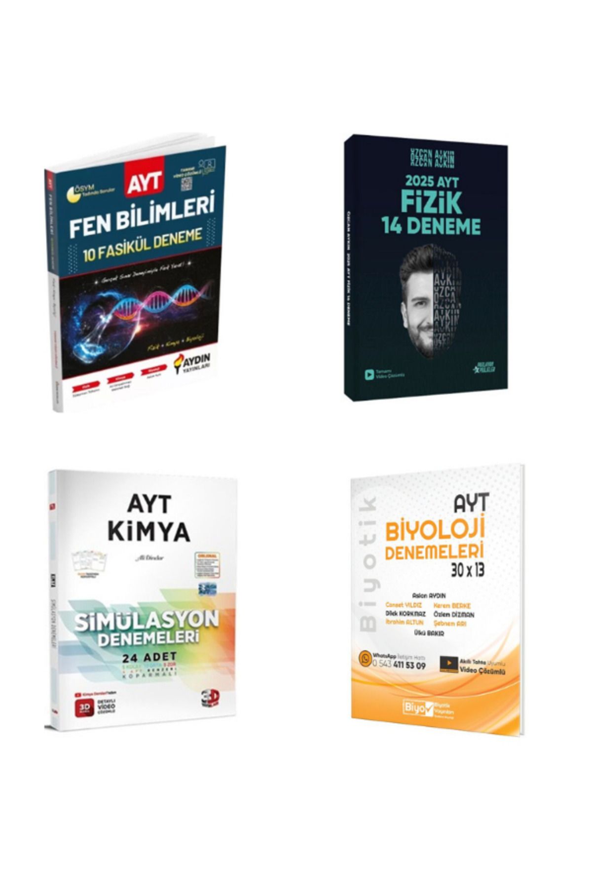 Benim Hocam Yayınları 2025 aydın yaynları ayt fen deneme özcan aykın fizik 3d kimya ve biyotik biyoloji