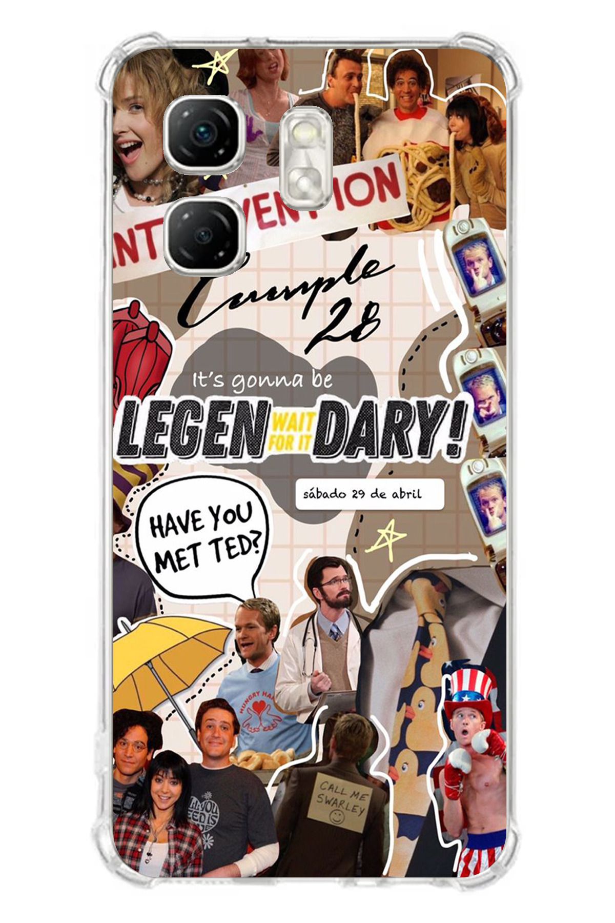 TechTree Infinix Hot 50i - Smart 9 Uyumlu Retro Gazete How i met your mother Tasarımlı Şeffaf Silikon Kılıf