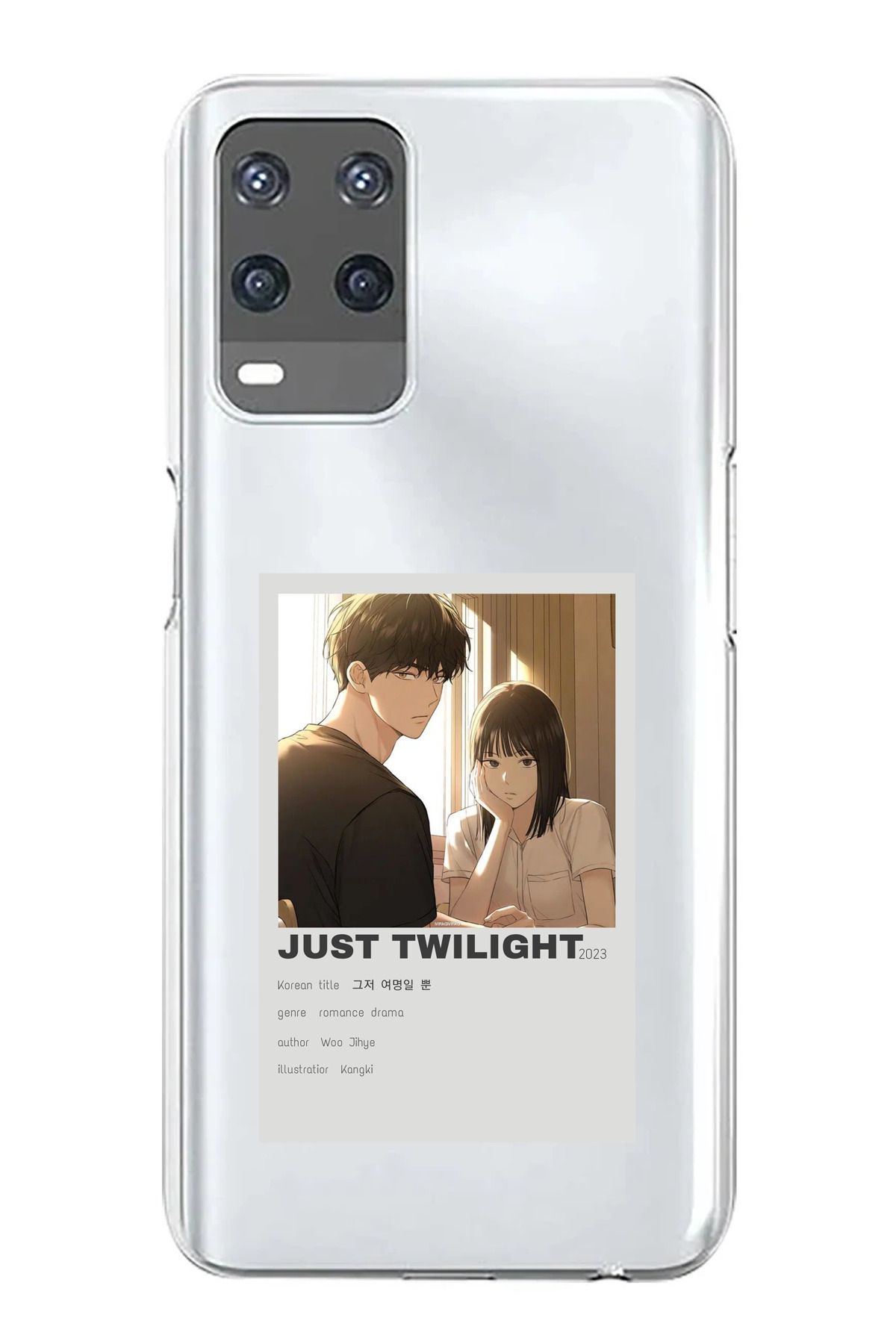 TechTree Oppo A54 Uyumlu Just Twilight Tasarımlı Şeffaf Silikon Kılıf