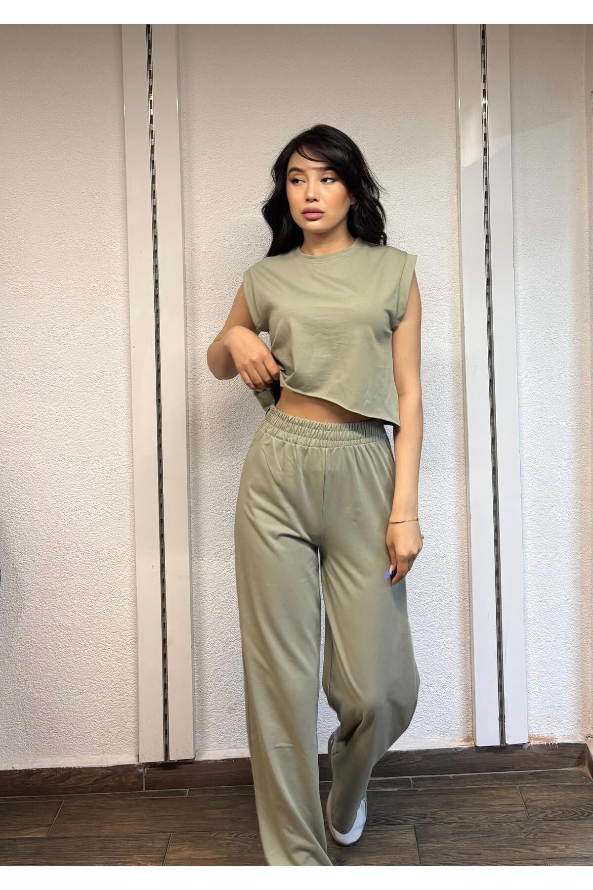 İNSUEL Alt Üst Kolsuz Crop Takım