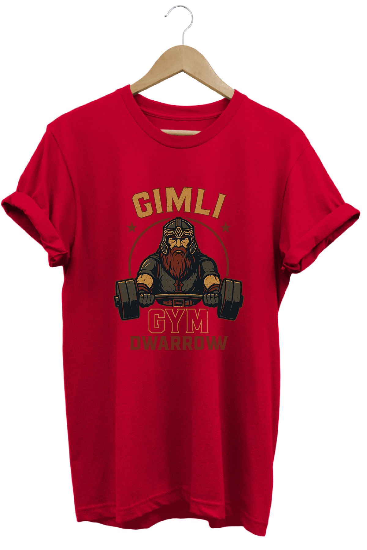 remonz Gimli Gym LOTR Regular Fit %100 Pamuk Yumuşak Dokulu Bisiklet Yaka Tişört