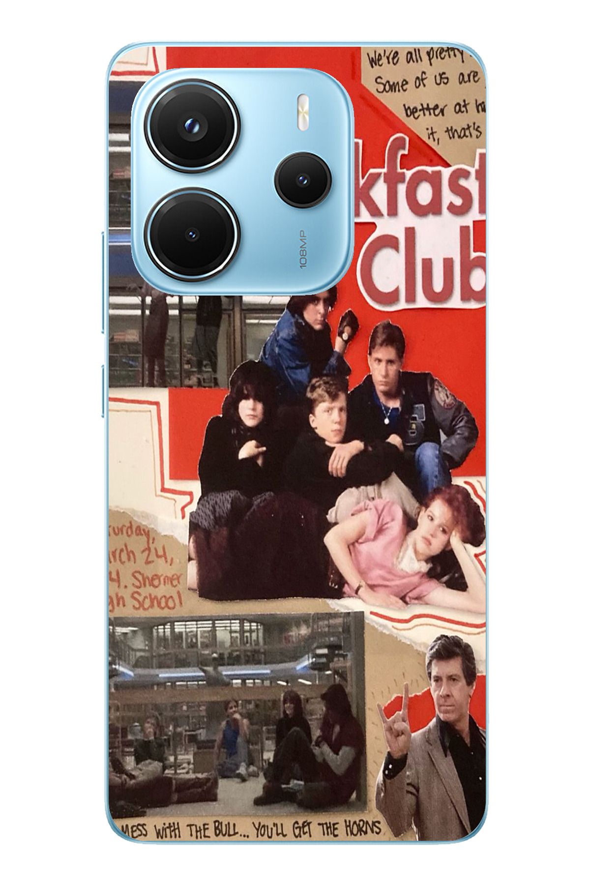 TechTree Redmi Note 14 4G Uyumlu Kahvaltı Kulübü - The Breakfast Club Tasarımlı Şeffaf Silikon Kılıf
