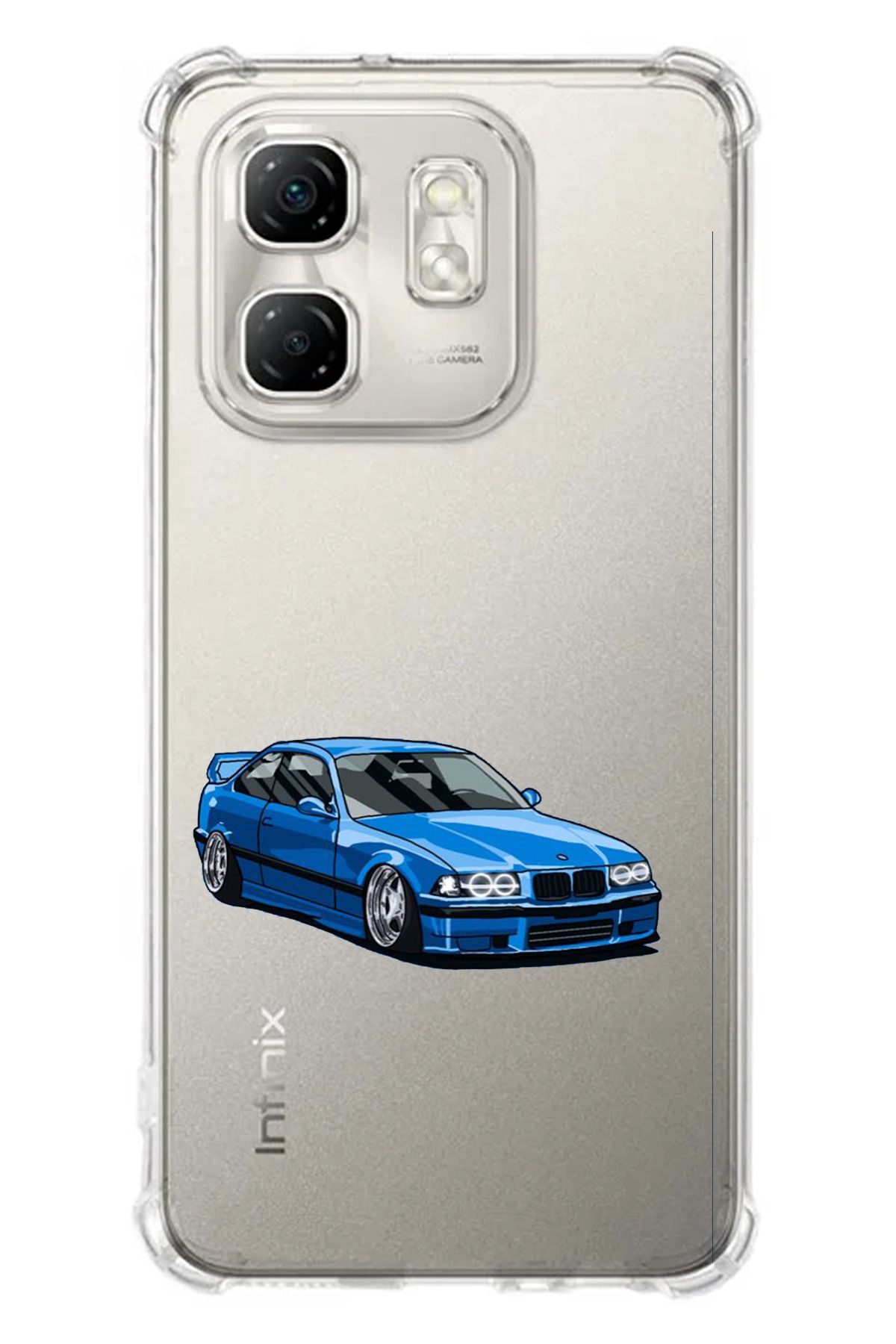 TechTree Infinix Hot 50i - Smart 9 Uyumlu E36 M3 Tasarımlı Şeffaf Silikon Kılıf