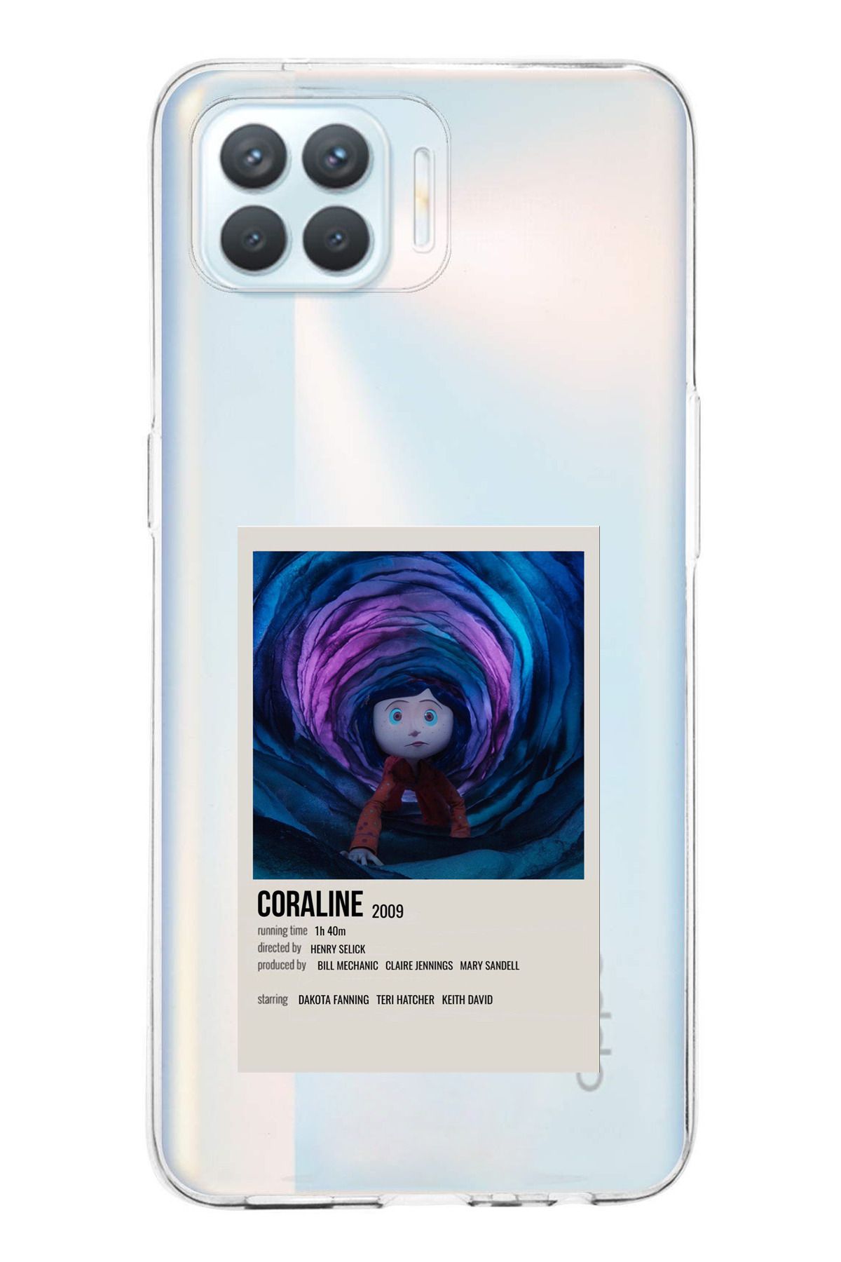 TechTree Oppo Reno 4 Lite Uyumlu Coraline - Koralin ve Gizli Dünya Tasarımlı Şeffaf Silikon Kılıf