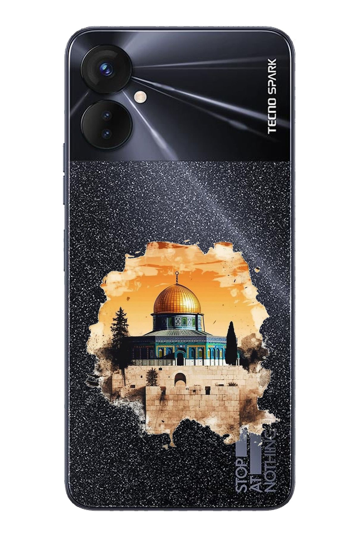 TechTree Tecno Spark 9 Pro Uyumlu Mescid-i Aksa Tasarımlı Şeffaf Silikon Kılıf