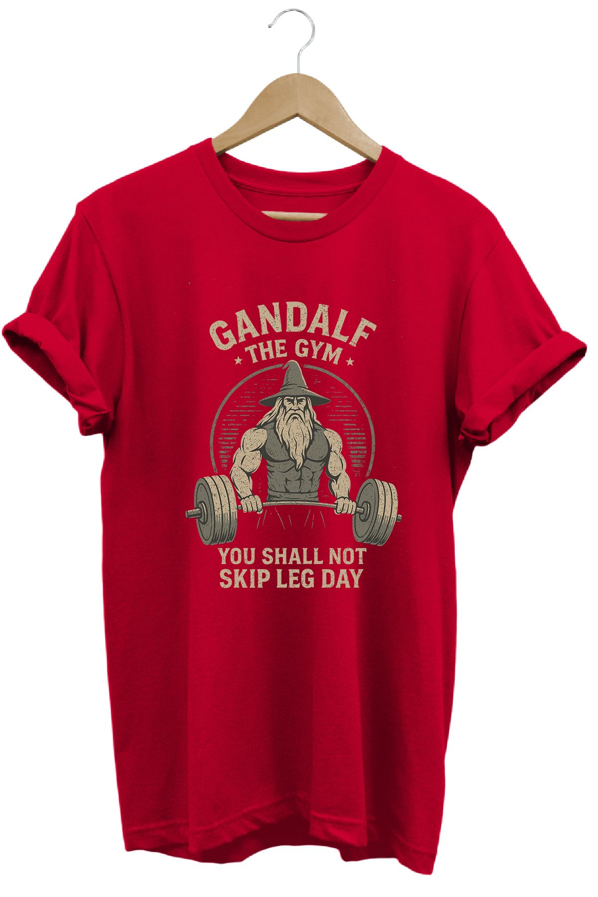 remonz Gandalf Gym LOTR Regular Fit %100 Pamuk Yumuşak Dokulu Bisiklet Yaka Tişört