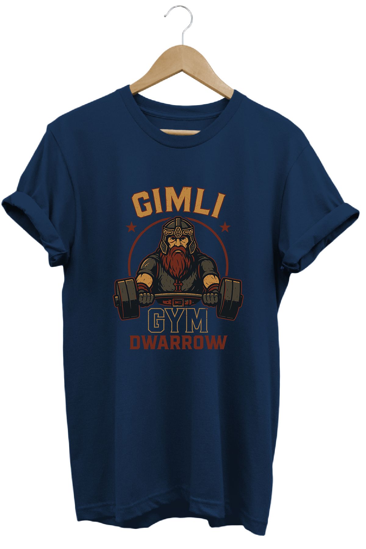 remonz Gimli Gym LOTR Regular Fit %100 Pamuk Yumuşak Dokulu Bisiklet Yaka Tişört