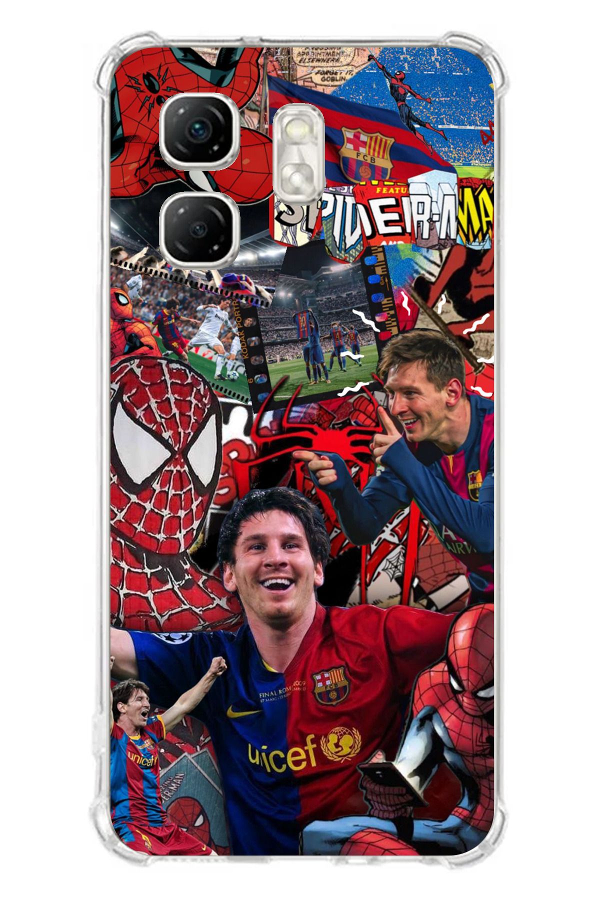 TechTree Infinix Hot 50i - Smart 9 Uyumlu Messi Kolaj Şeffaf Silikon Kılıf