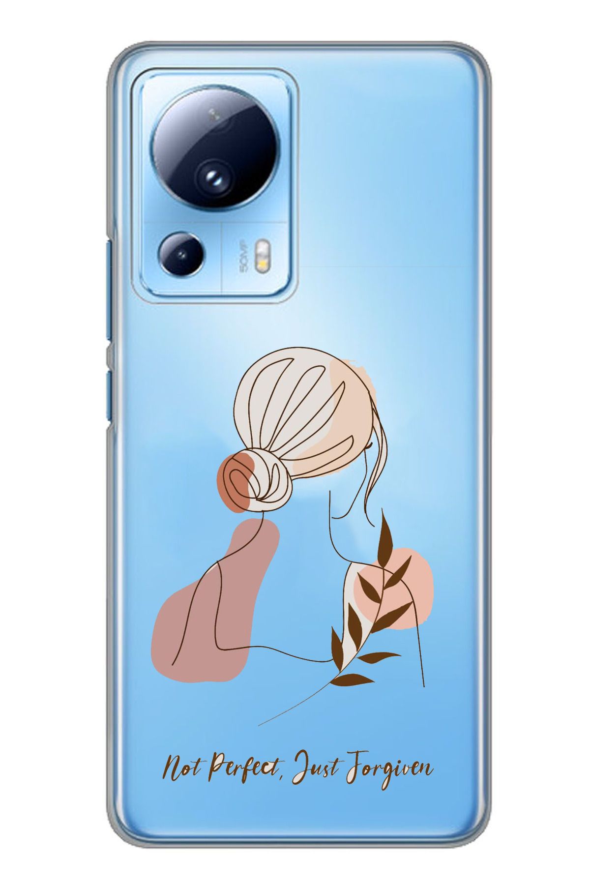 TechTree Xiaomi Mi 13 Lite Uyumlu Not Perfect Just Forgiven Tasarımlı Şeffaf Silikon Kılıf