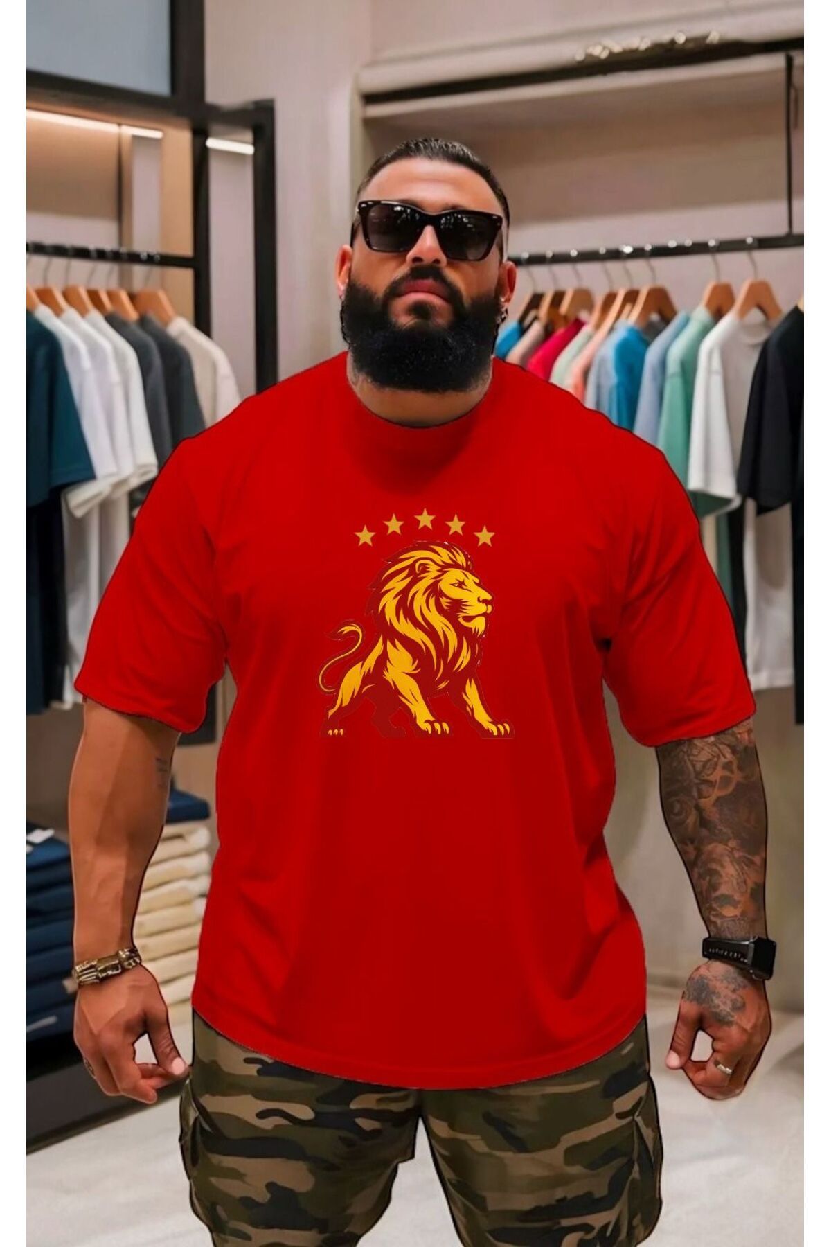 DM DOLCE MORE ŞAMPİYON ASLAN BASKILI UNİSEX TİŞÖRT
