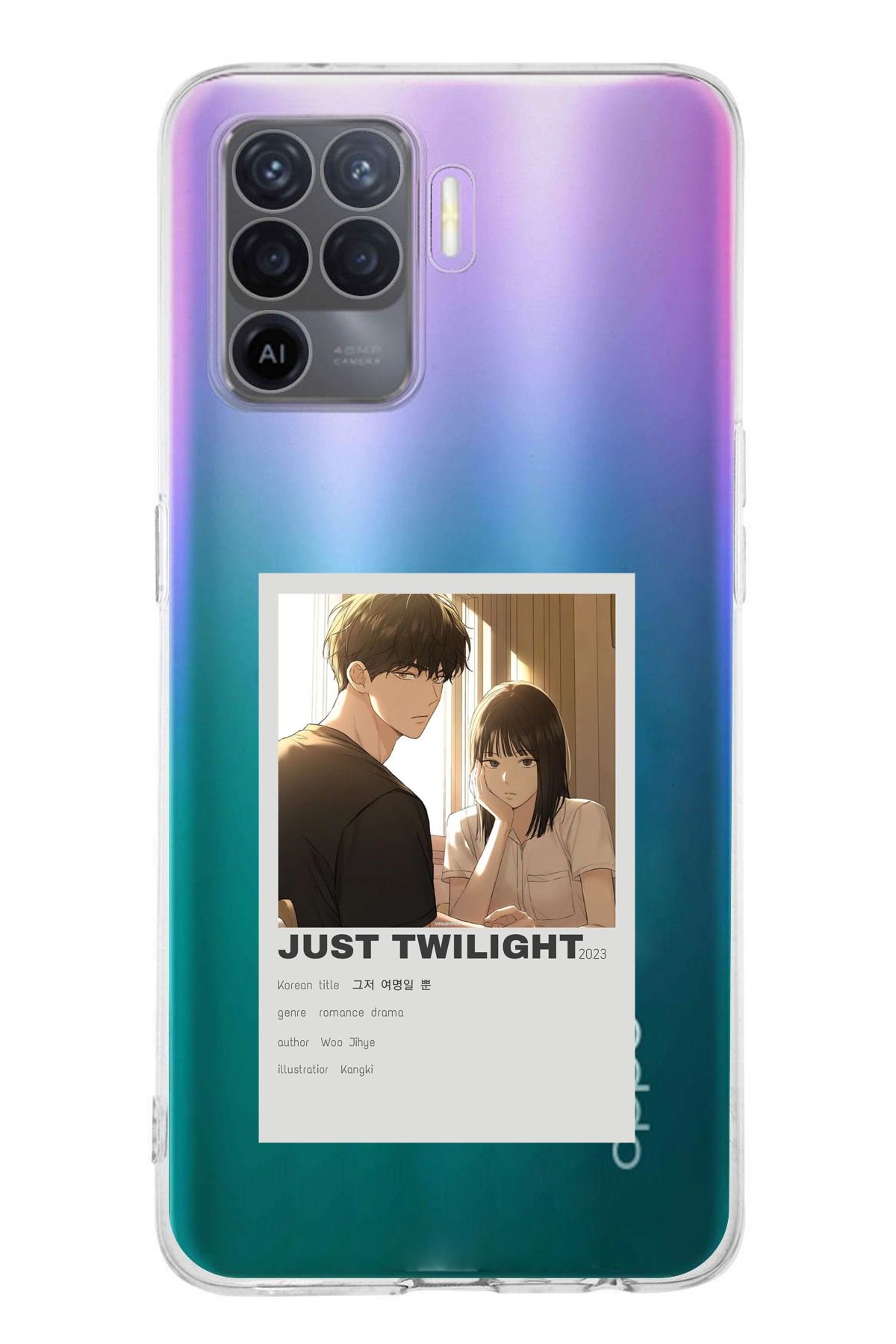 TechTree Oppo Reno 5 Lite Uyumlu Just Twilight Tasarımlı Şeffaf Silikon Kılıf