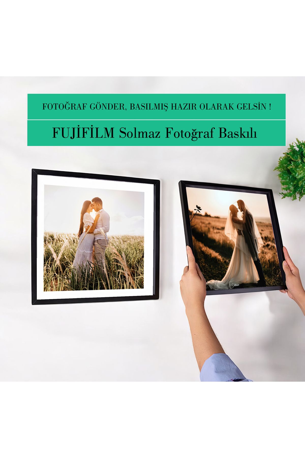 Baskıkafası Duvara Yapışan Sök-tak Beyaz Çerçeve 2'li Set 30x30 Cm