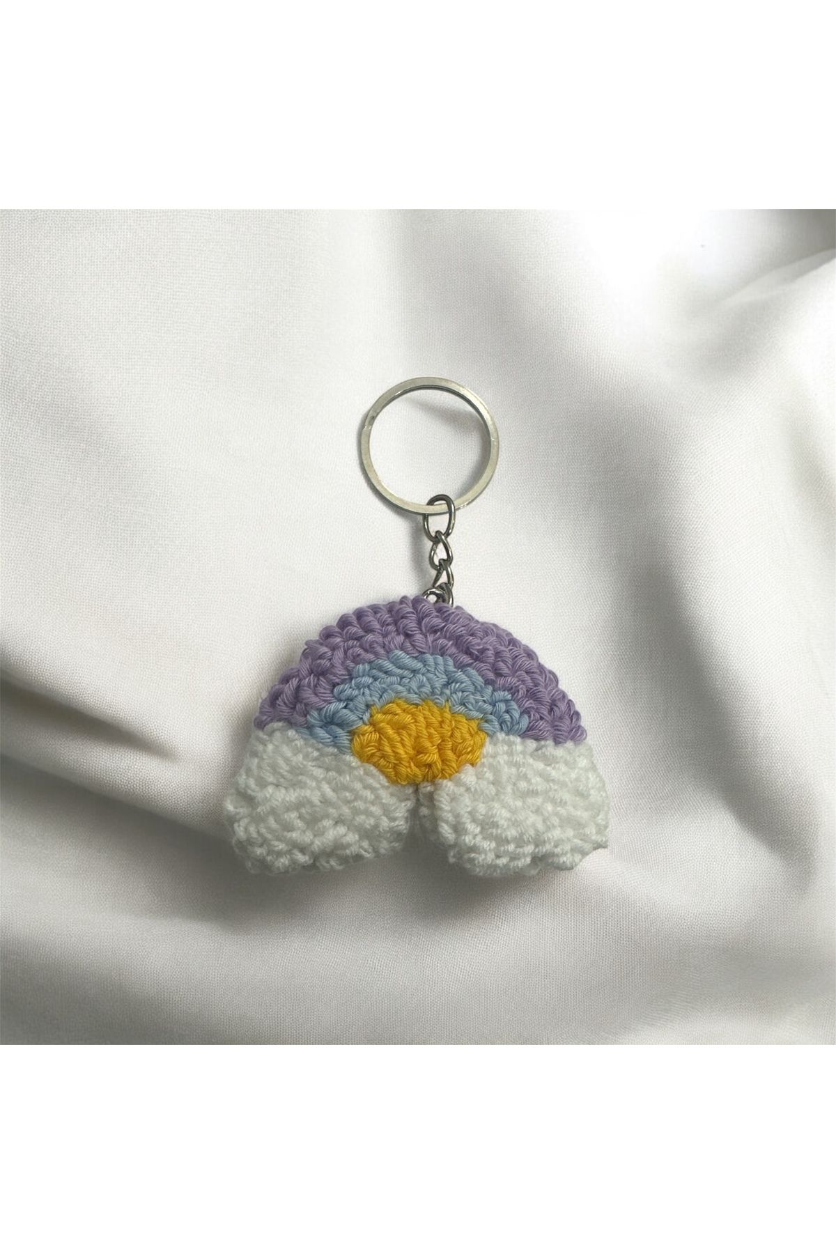 YümanınYumağı Hand Made Örgü Gökkuşağı Anahtarlık