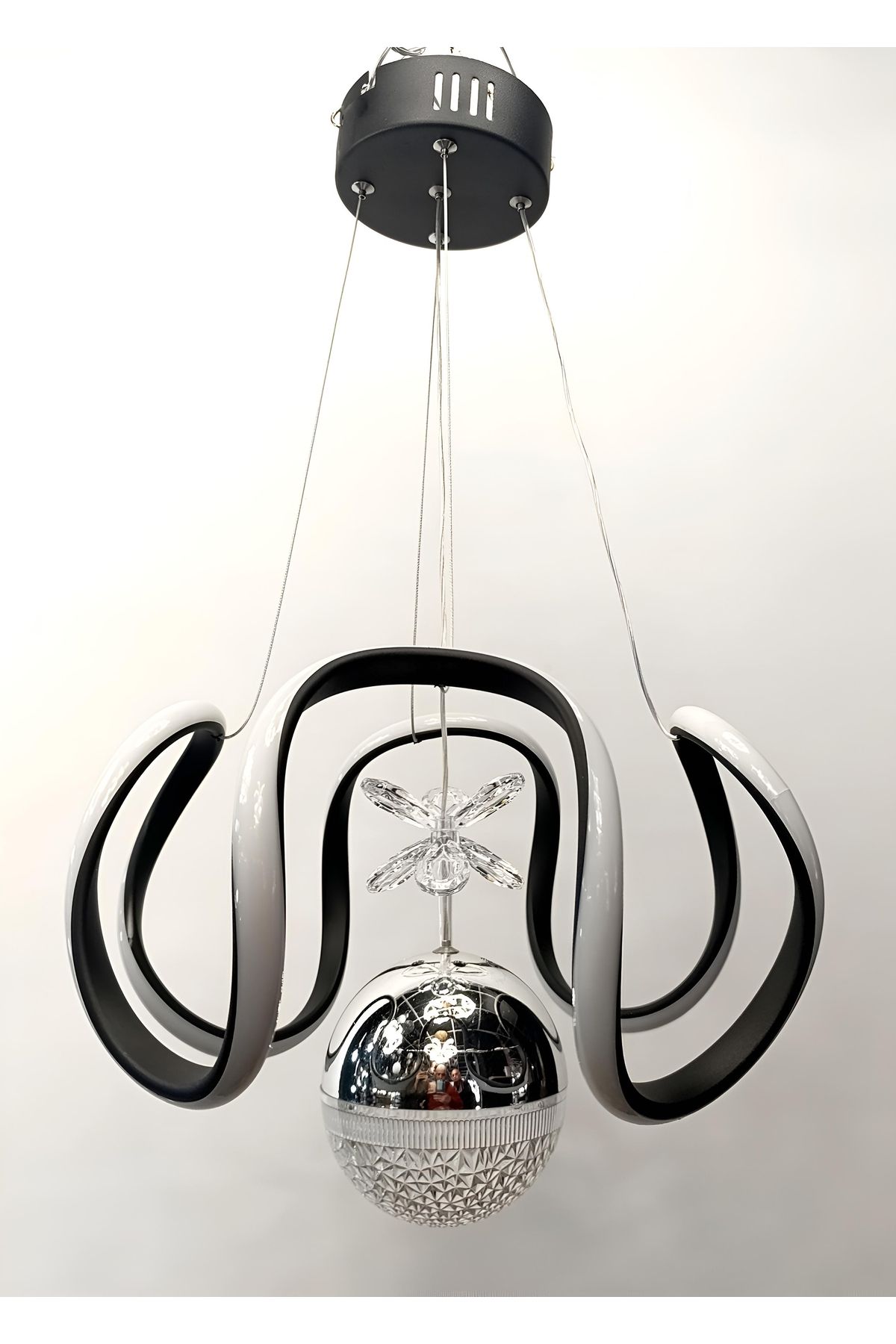 TREND SİYAH DRON ŞEKER TOPLU MODERN LED AVİZE