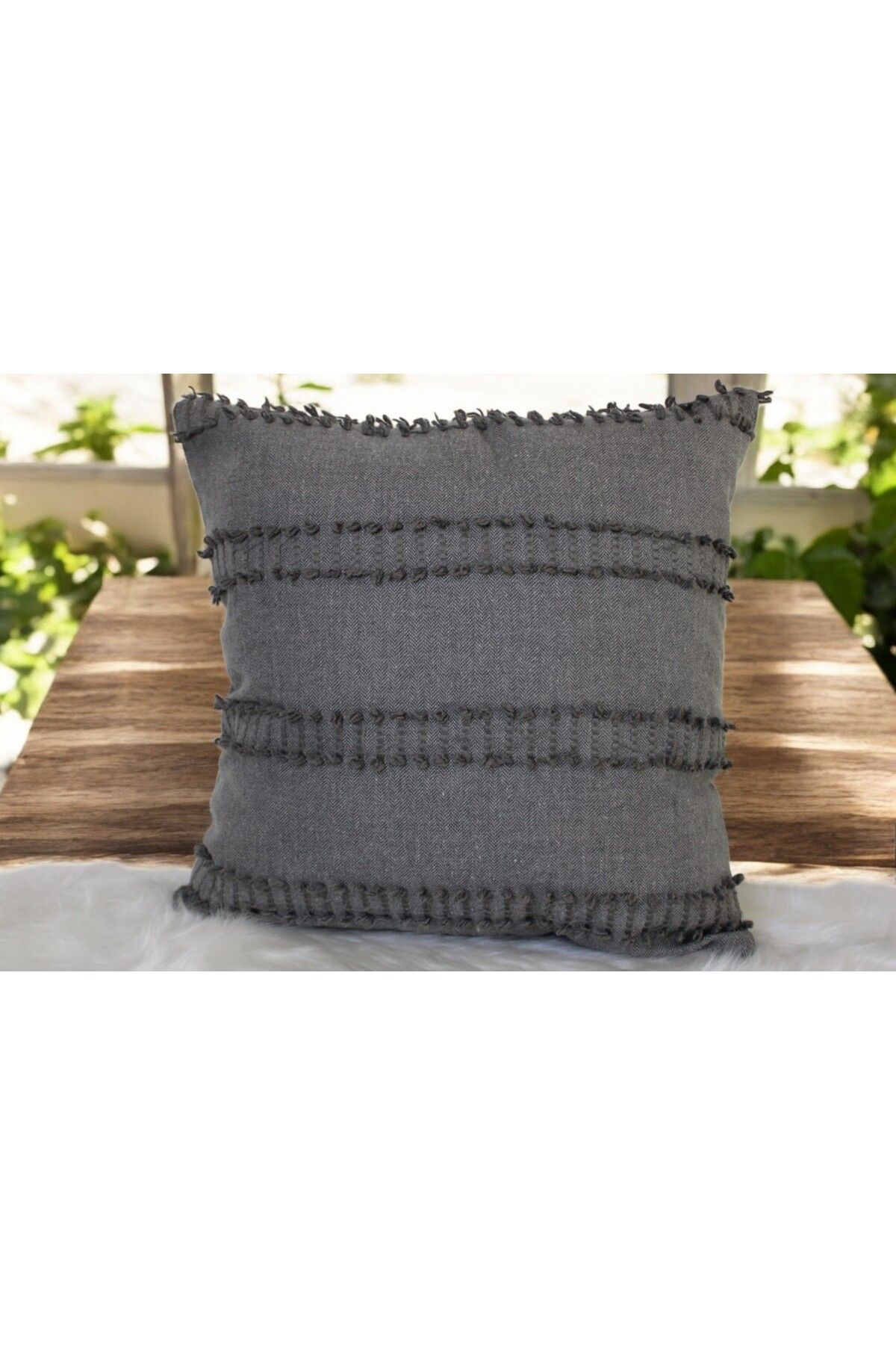Home Mof Home Collection Merdiven Desen Gizli Dikişli Kırlent Kılıfı