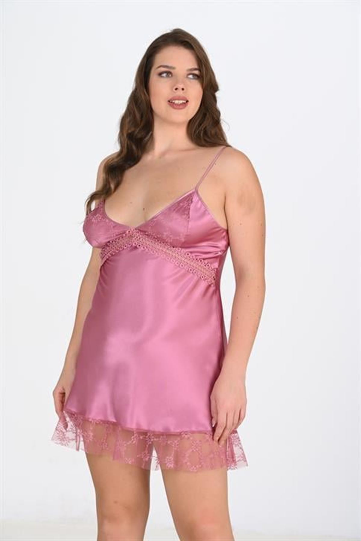 Primoda Büyük Beden Gülkurusu Gecelik