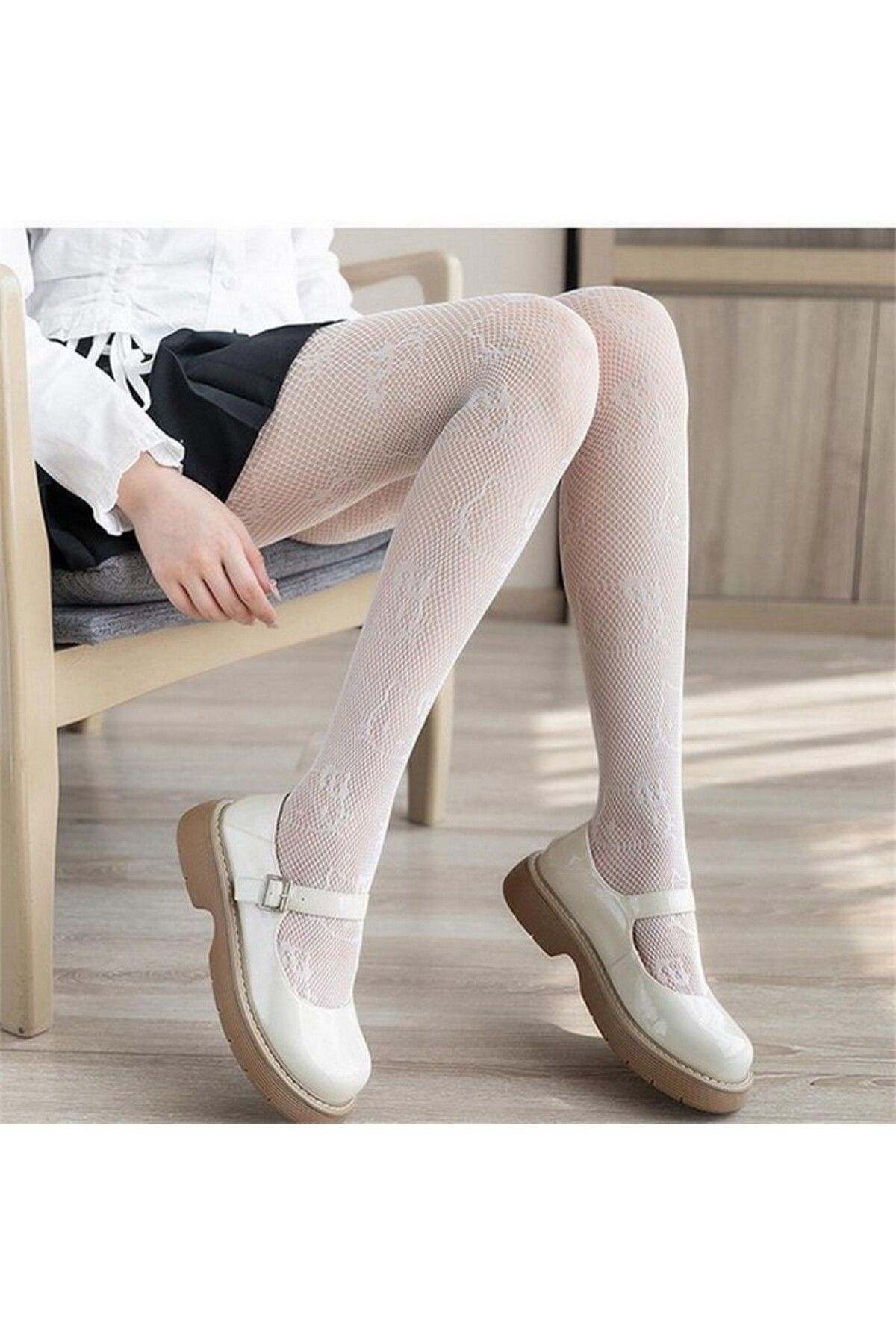 VEGAROKS Pantyhose Hello Kitty Beyaz Ithal Külotlu Çorap