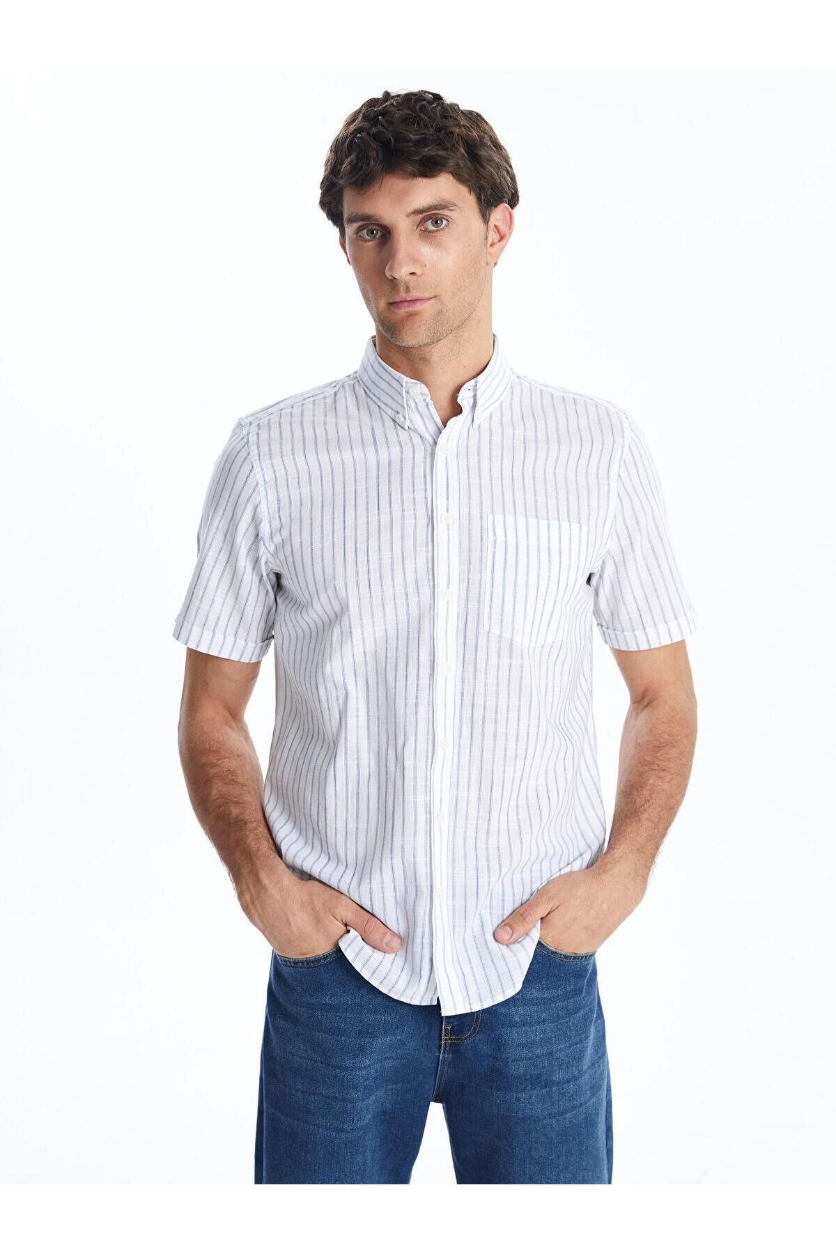 LC Waikiki LCWAIKIKI Classic Regular Fit Çizgili Erkek Gömlek (S5)