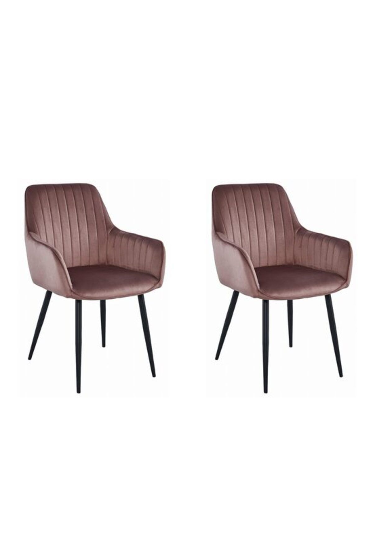 Avex Set De 2 Scaune De Bucătărie/living, Artool, Solden, Catifea, Metal, Roz Și Negru, 55x45,5x83,5 Cm - One Size