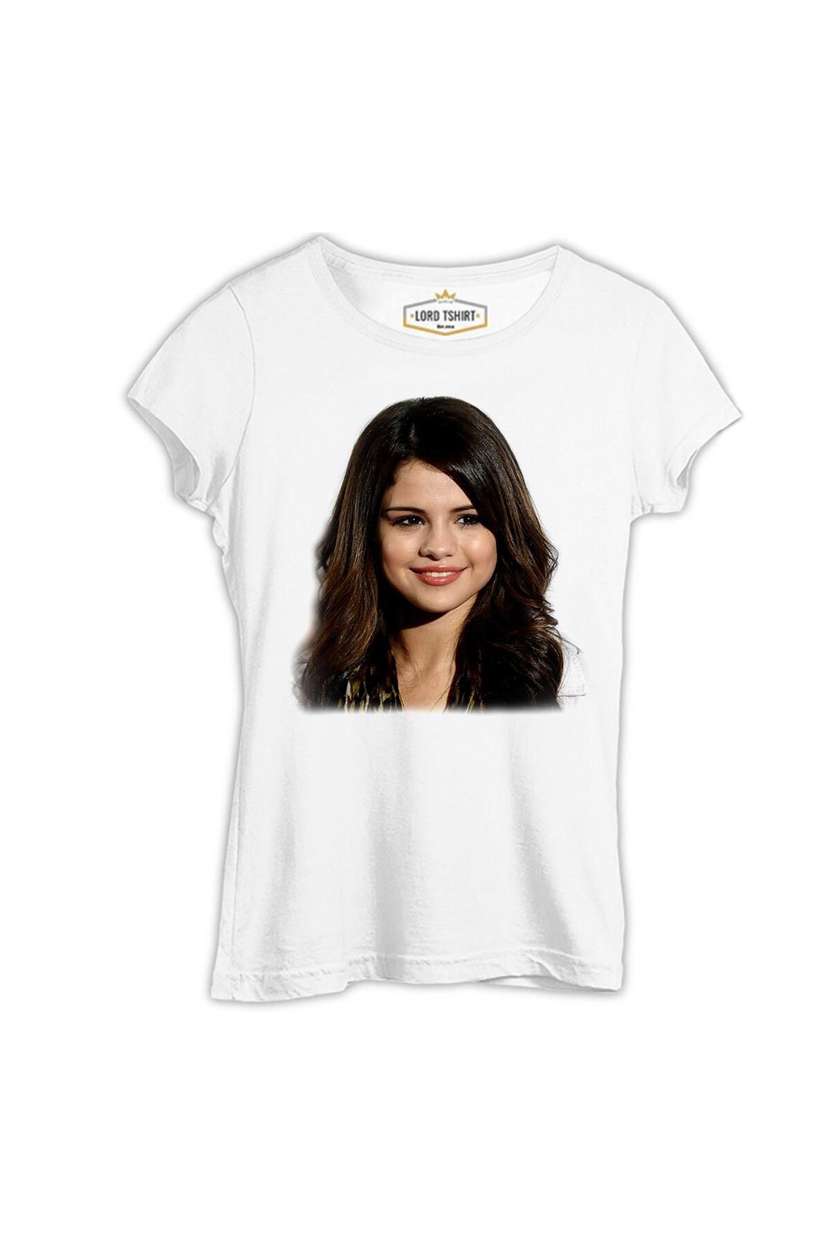 Lord T-Shirt Selena Gomez - Stars Beyaz Kadın Tshirt