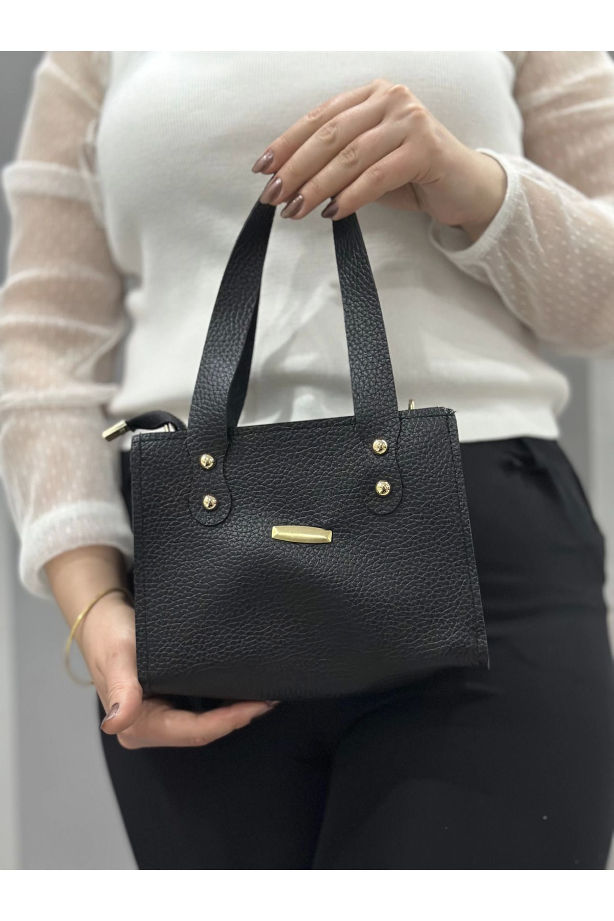 FASHIONLINE Siyah cilt limoe çanta