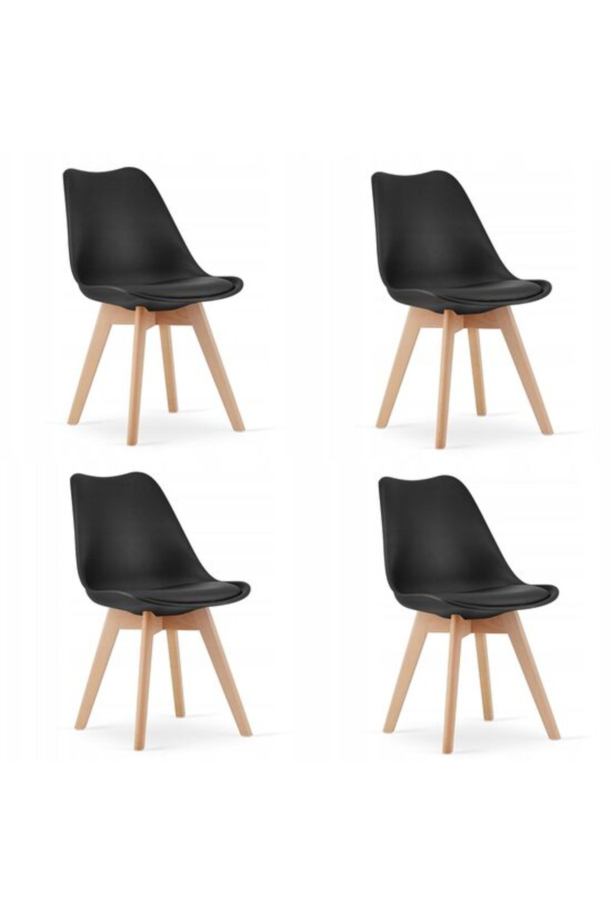Avex Set De 4 Scaune De Bucătărie/living, Artool, Mark, Pp, Lemn, Negru, 49x43x82 Cm - One Size