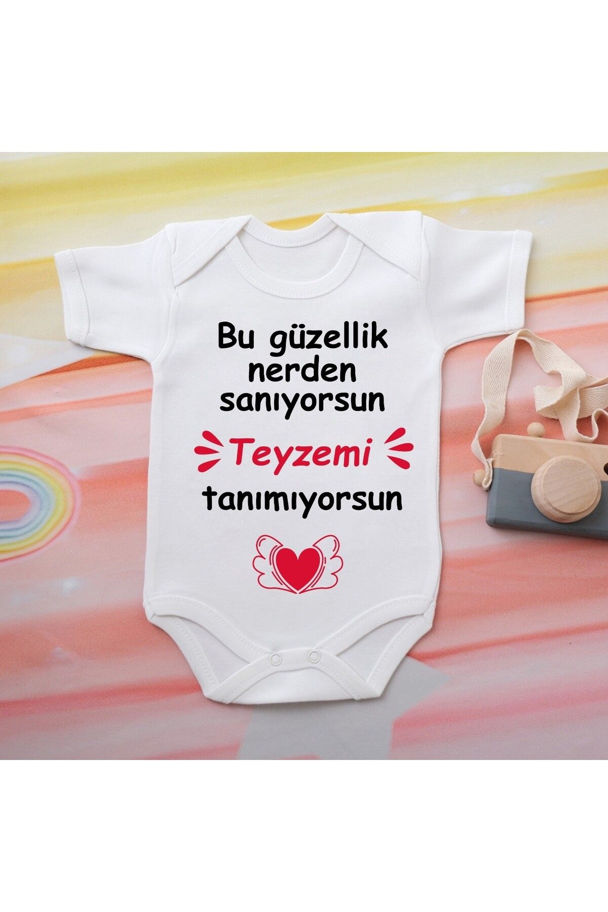 soft wing %100 Pamuklu Organik Baskılı Premium Çıtçıtlı Bebek Body Atlet Zıbın 00561