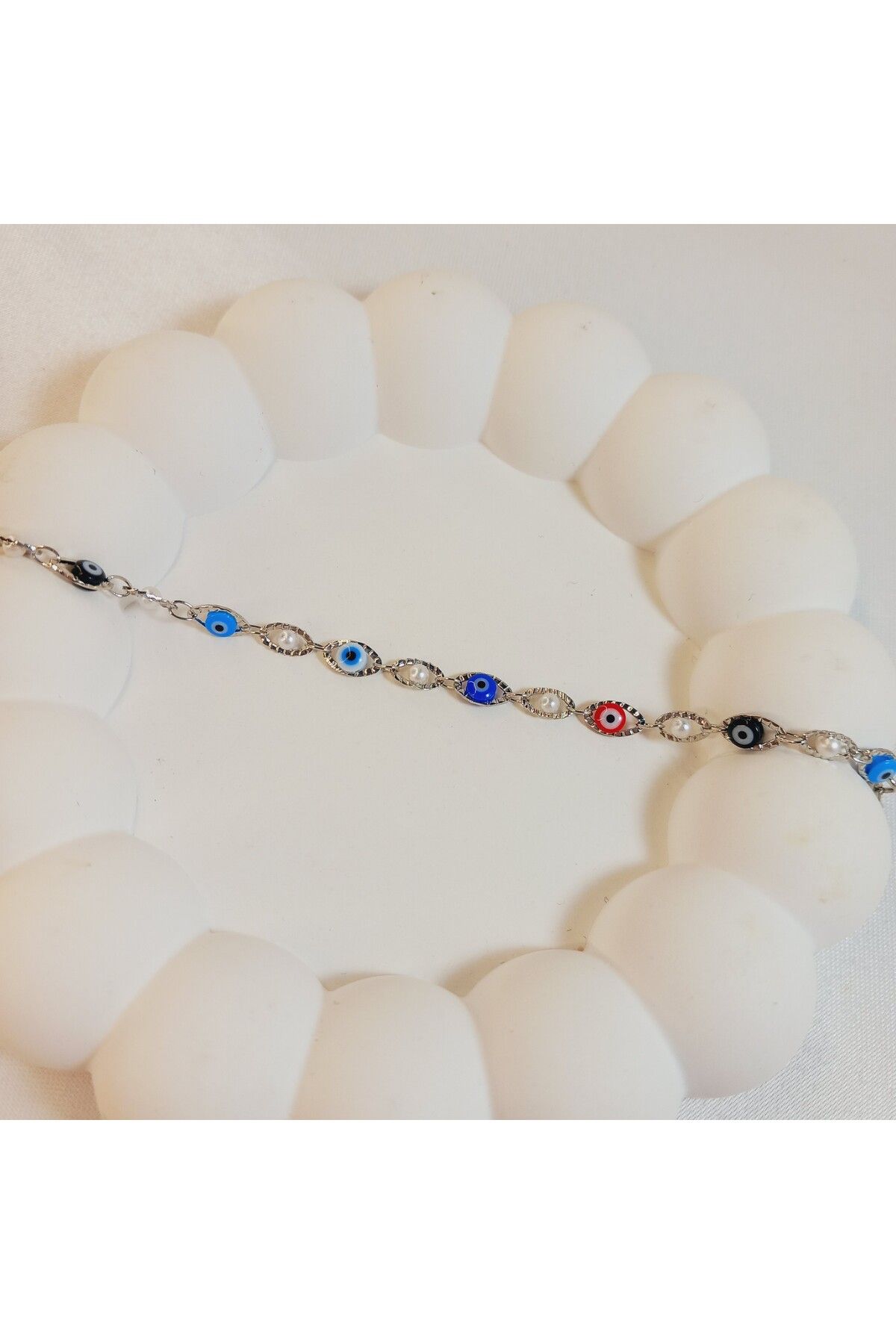 Crystal Atelier Renkli Nazar Boncuklu Özel Tasarım En Sevilen Birinci Kalite Xuping Bileklik-İncili Nazar Bileklik