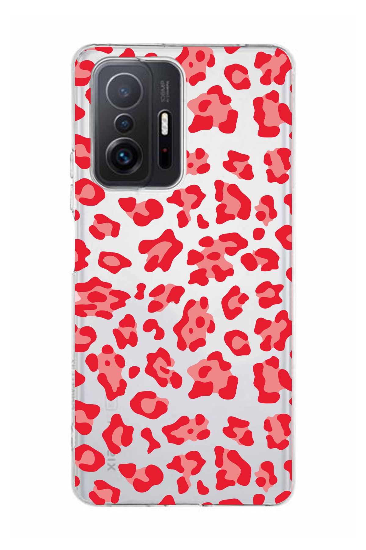 moonset Xiaomi Mi 11T / Mi 11T Pro Uyumlu Leopar Desen Tasarımlı Baskılı Şeffaf Telefon Kılıfı