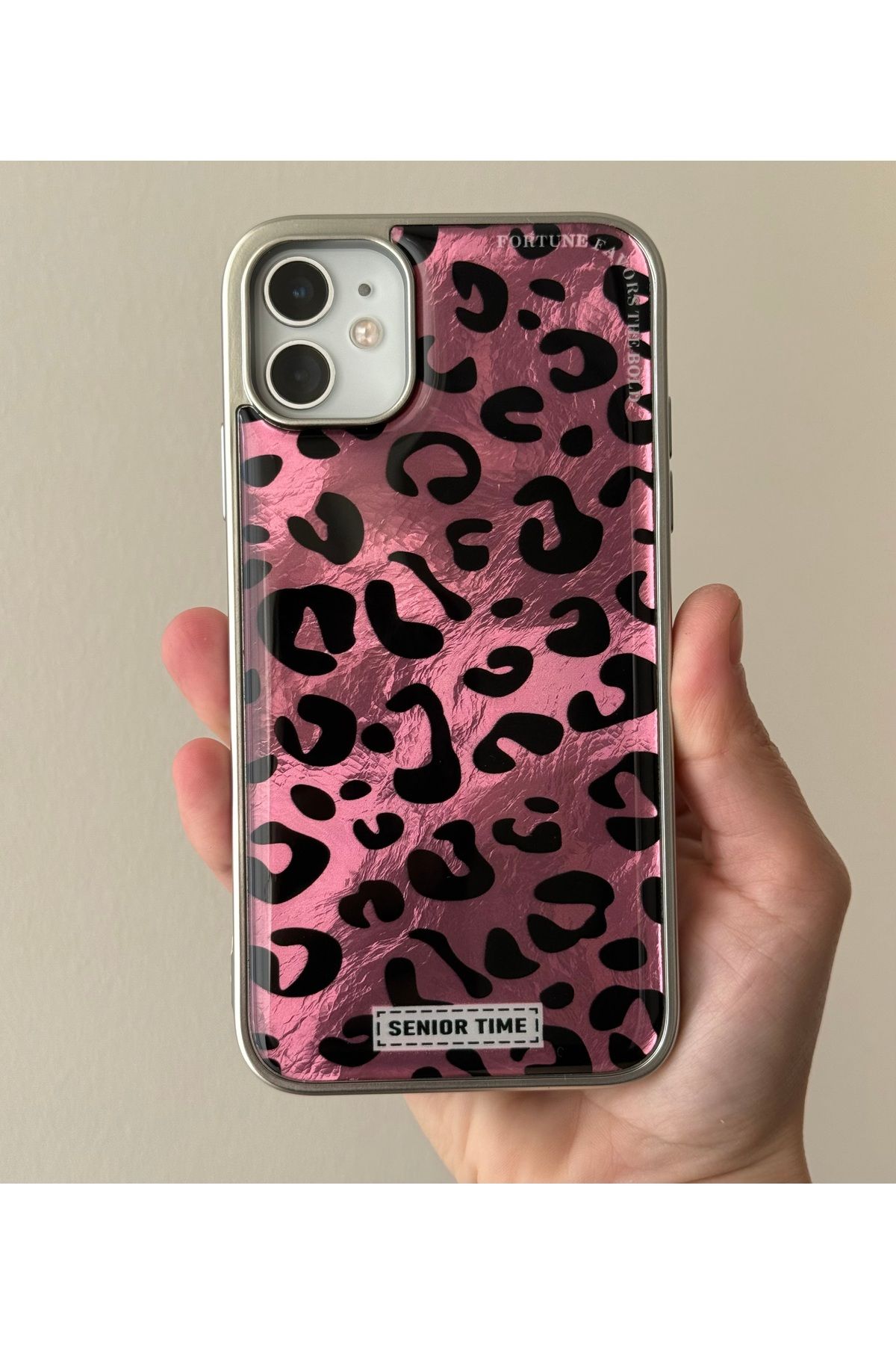 FİŞNEİLETİŞİM İPHONE 11 UYUMLU LEOPAR DESENLİ PEMBE KILIF