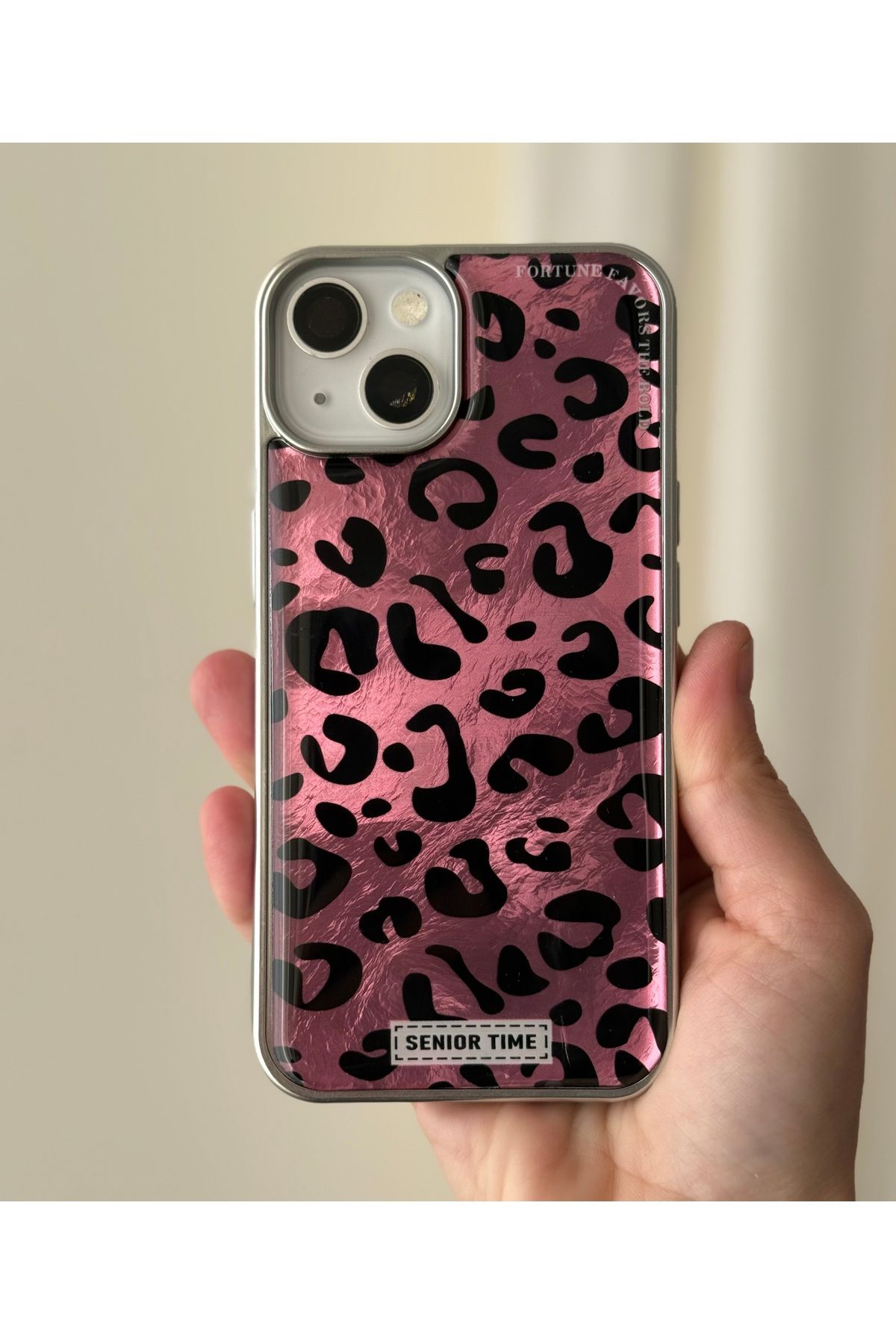 FİŞNEİLETİŞİM İPHONE 13/14 UYUMLU LEOPAR DESENLİ PEMBE KILIF