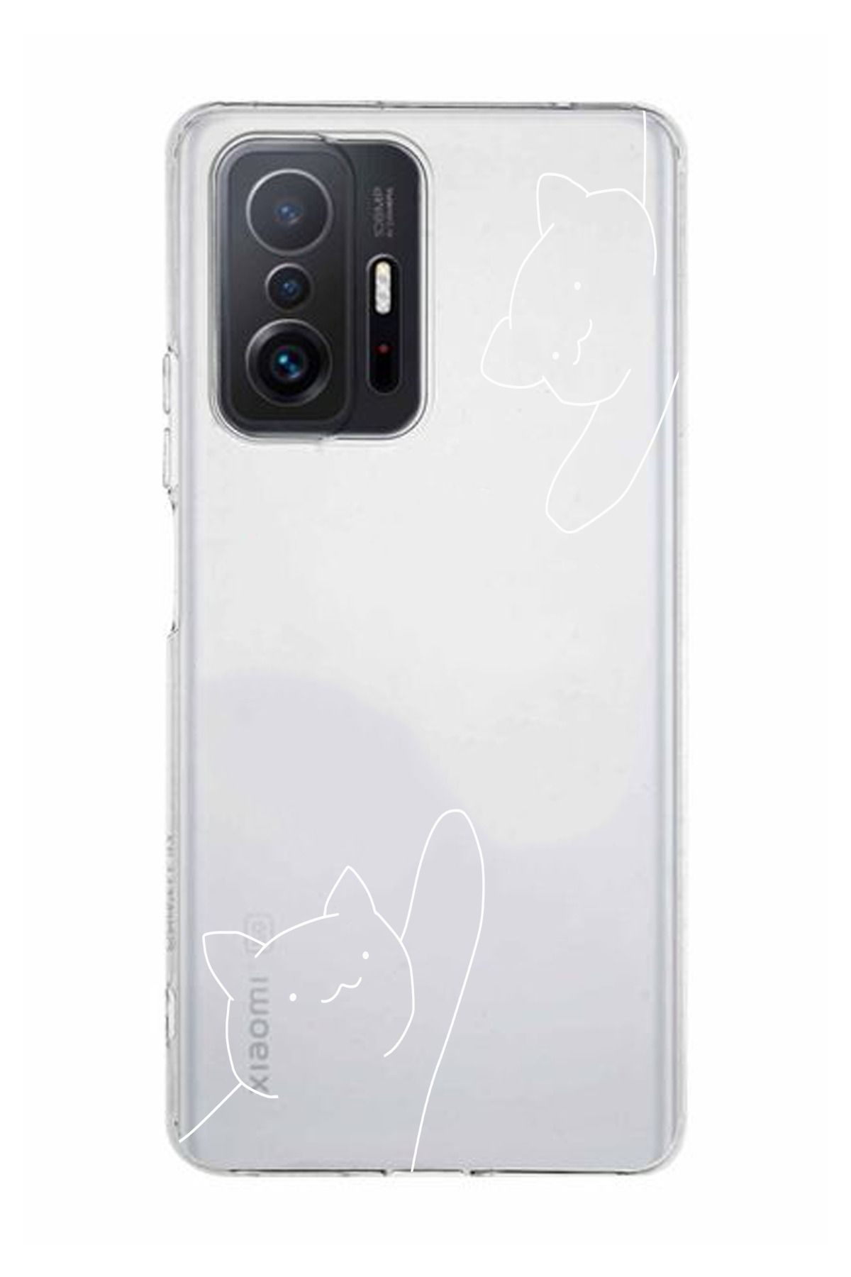 moonset Xiaomi Mi 11T / Mi 11T Pro Uyumlu Kediler Tasarımlı Baskılı Şeffaf Telefon Kılıfı