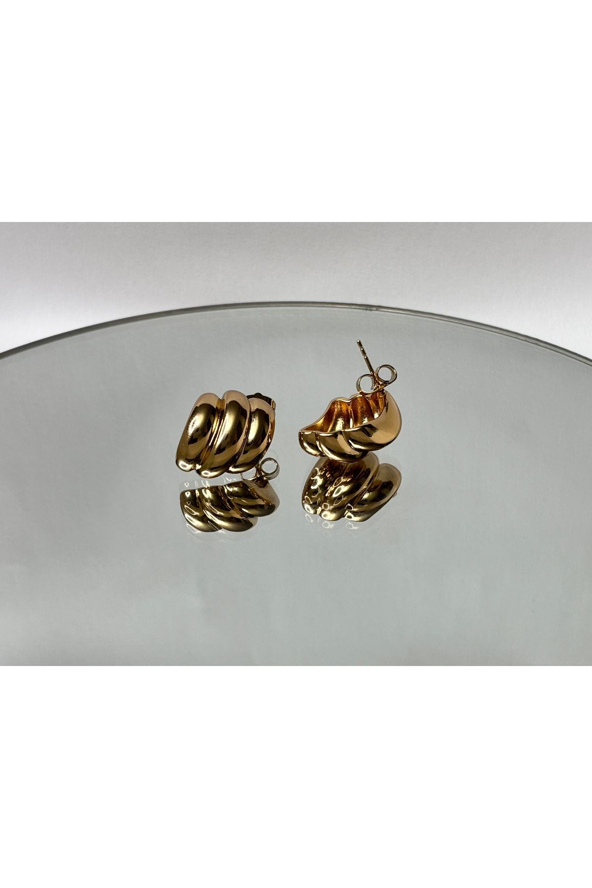 Eredka İstiridye Rose Gold Çelik Küpe