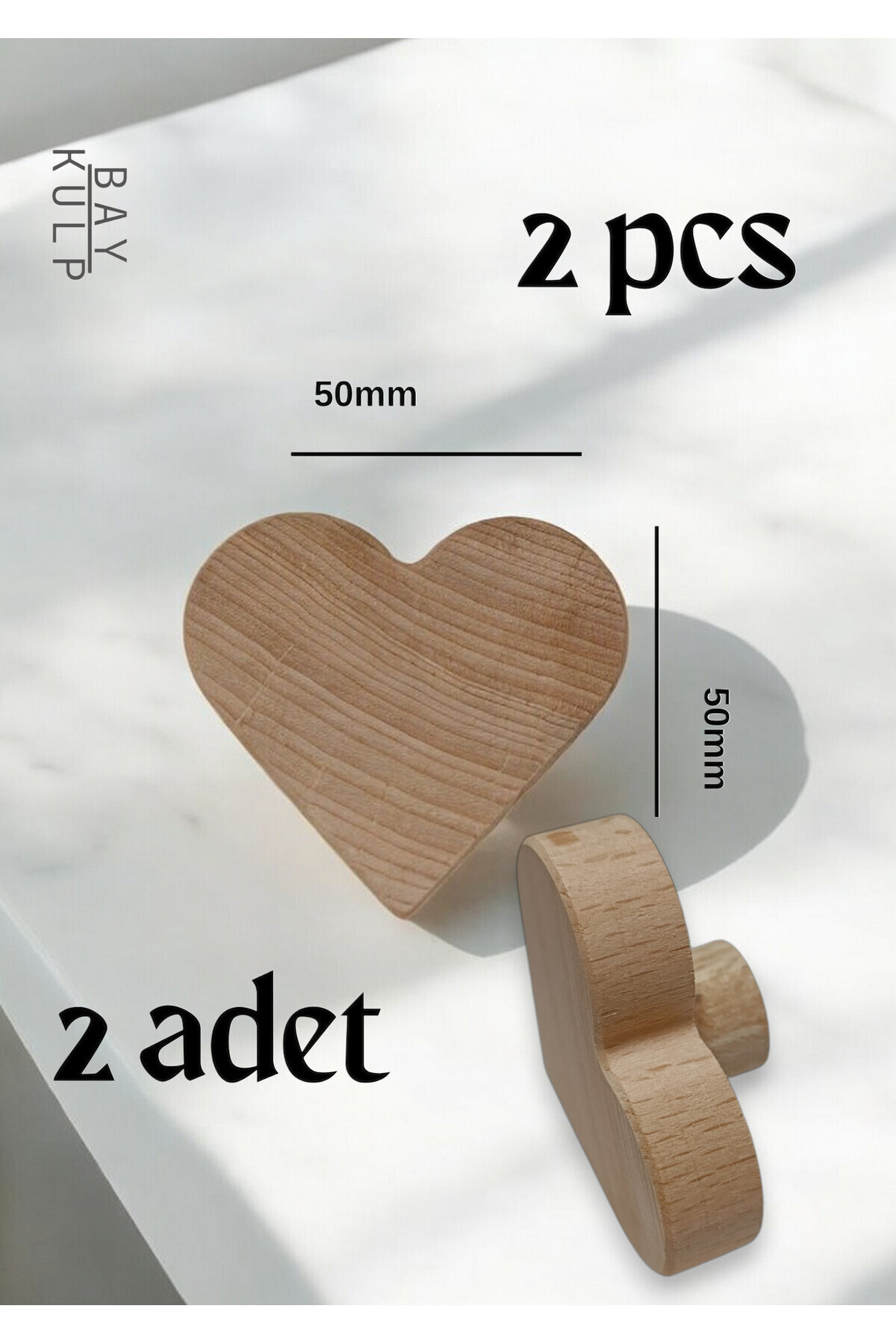 Bay Kulp-heart handle stylish cabinet handle drawer handle wooden handle (DOUBLE) 1