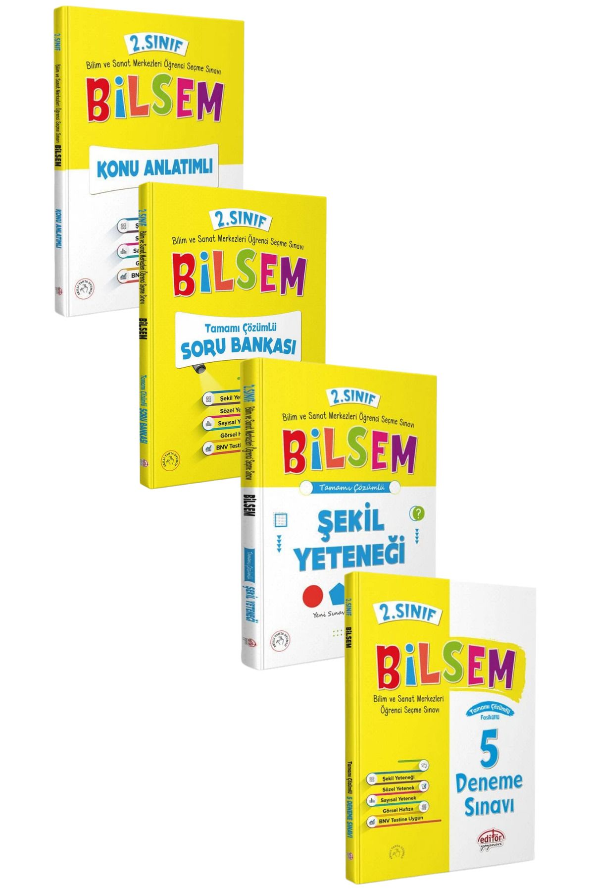 Editör Yayınevi 2. Sınıf Bilsem Konu Anlatımlı+Soru Bankası+Şekil Yeteneği+5 Deneme Seti-4 KİTAP-SET