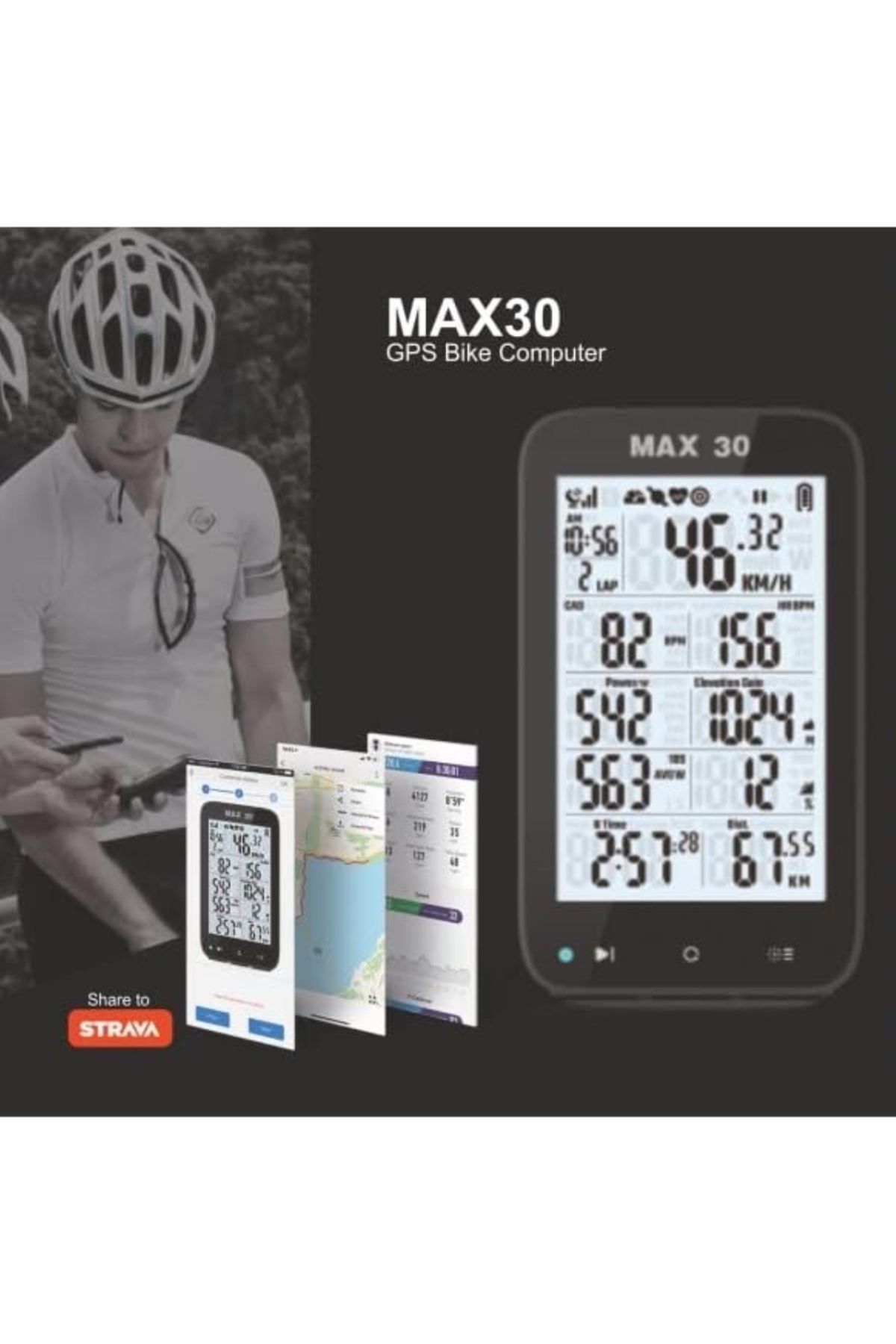 Ucuz Depo Shanren MAX 30 Bisiklet Bilgisayarı, ANT+ BLT 4.0 GPS Bisiklet Sayacı